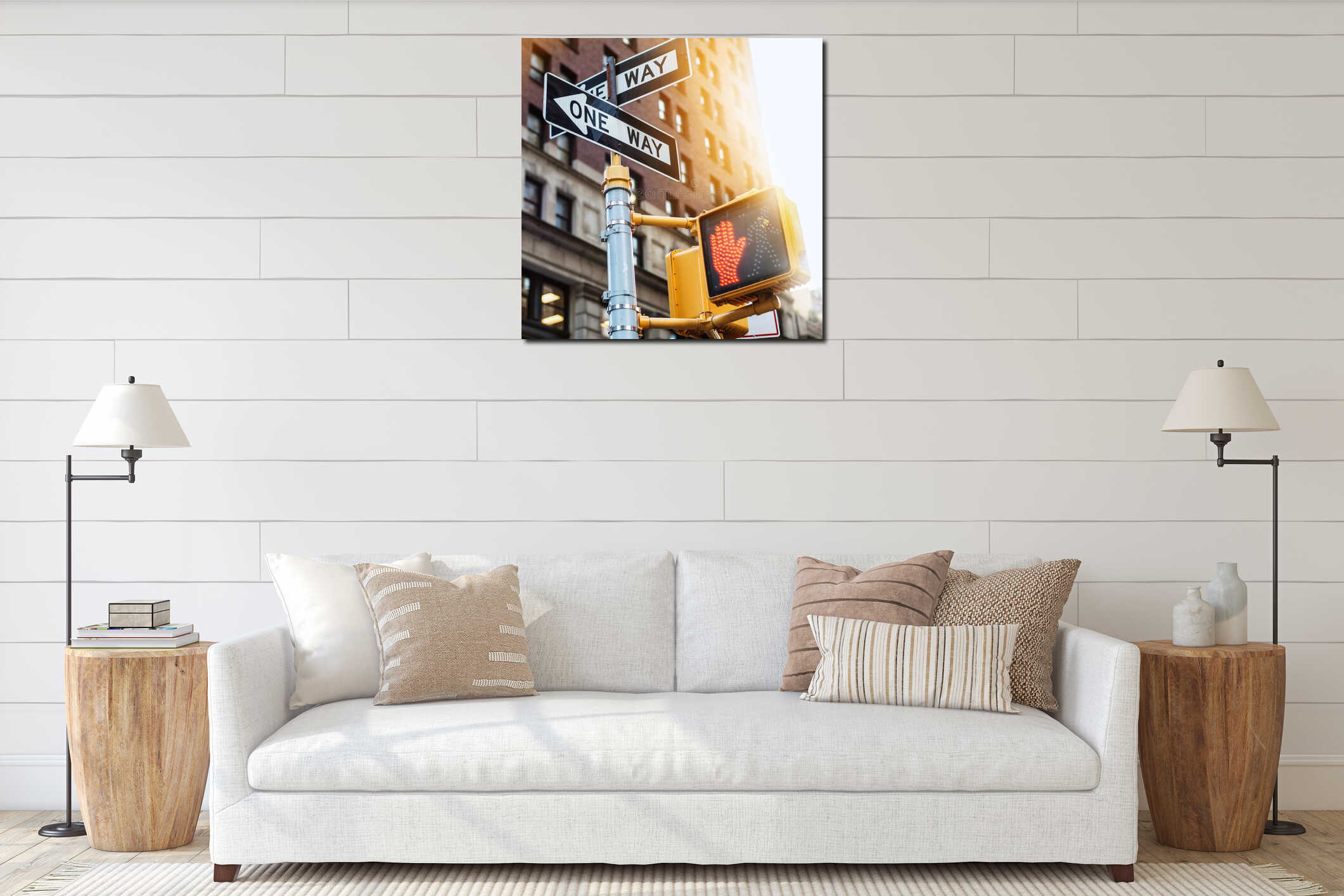 Canvas hanging interior mockup