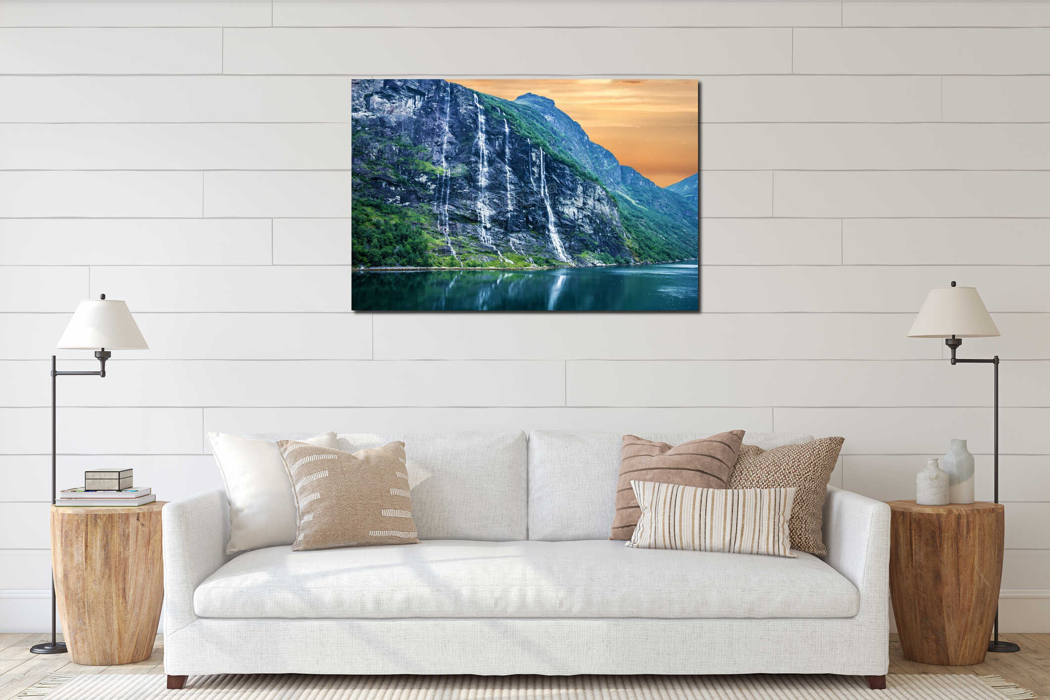 Canvas hanging interior mockup