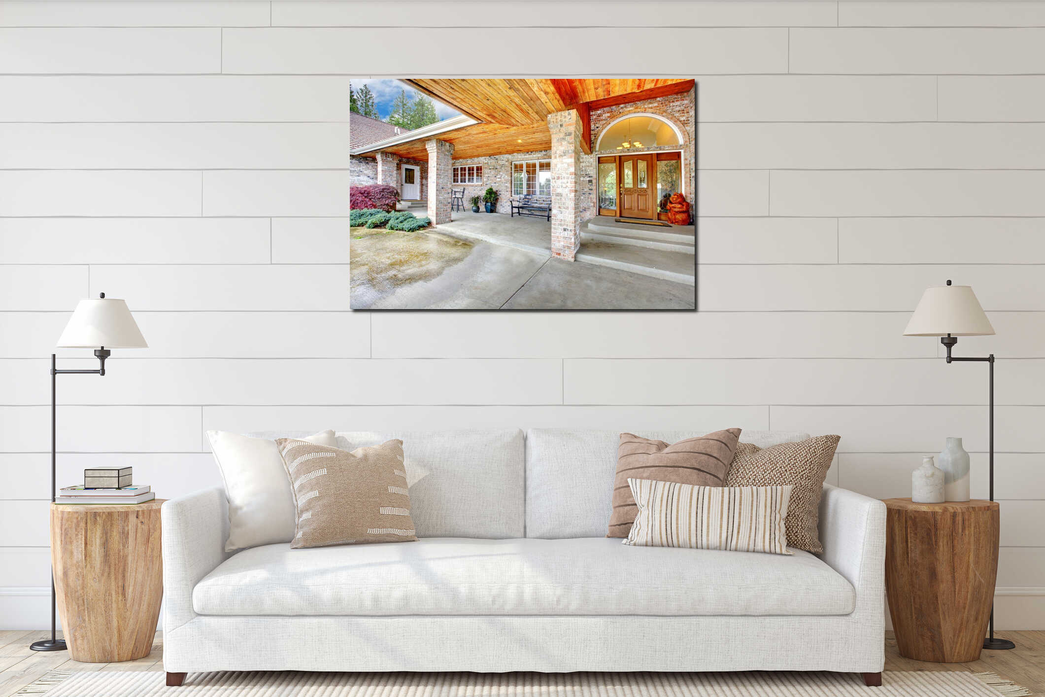 Canvas hanging interior mockup