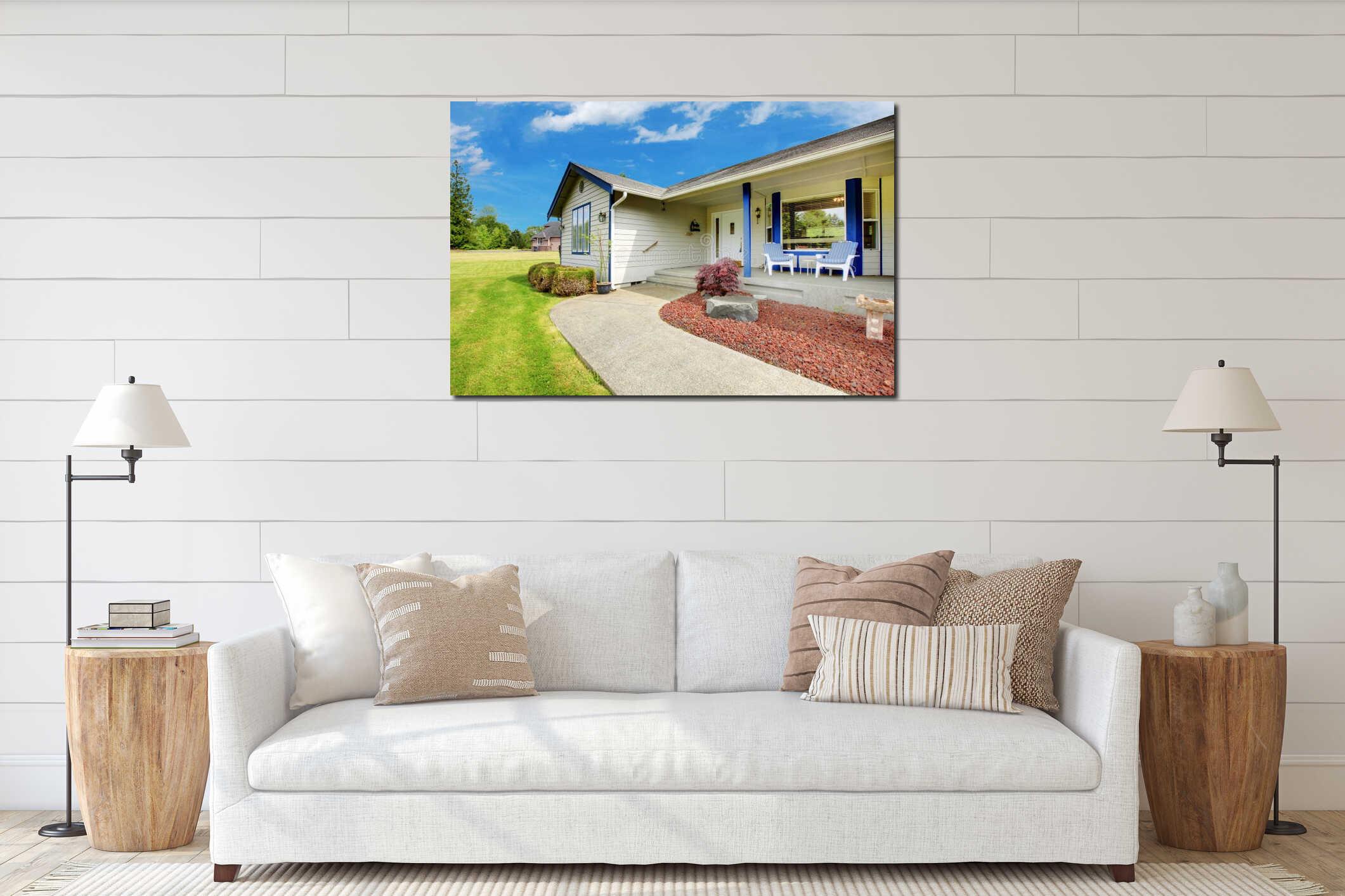Canvas hanging interior mockup