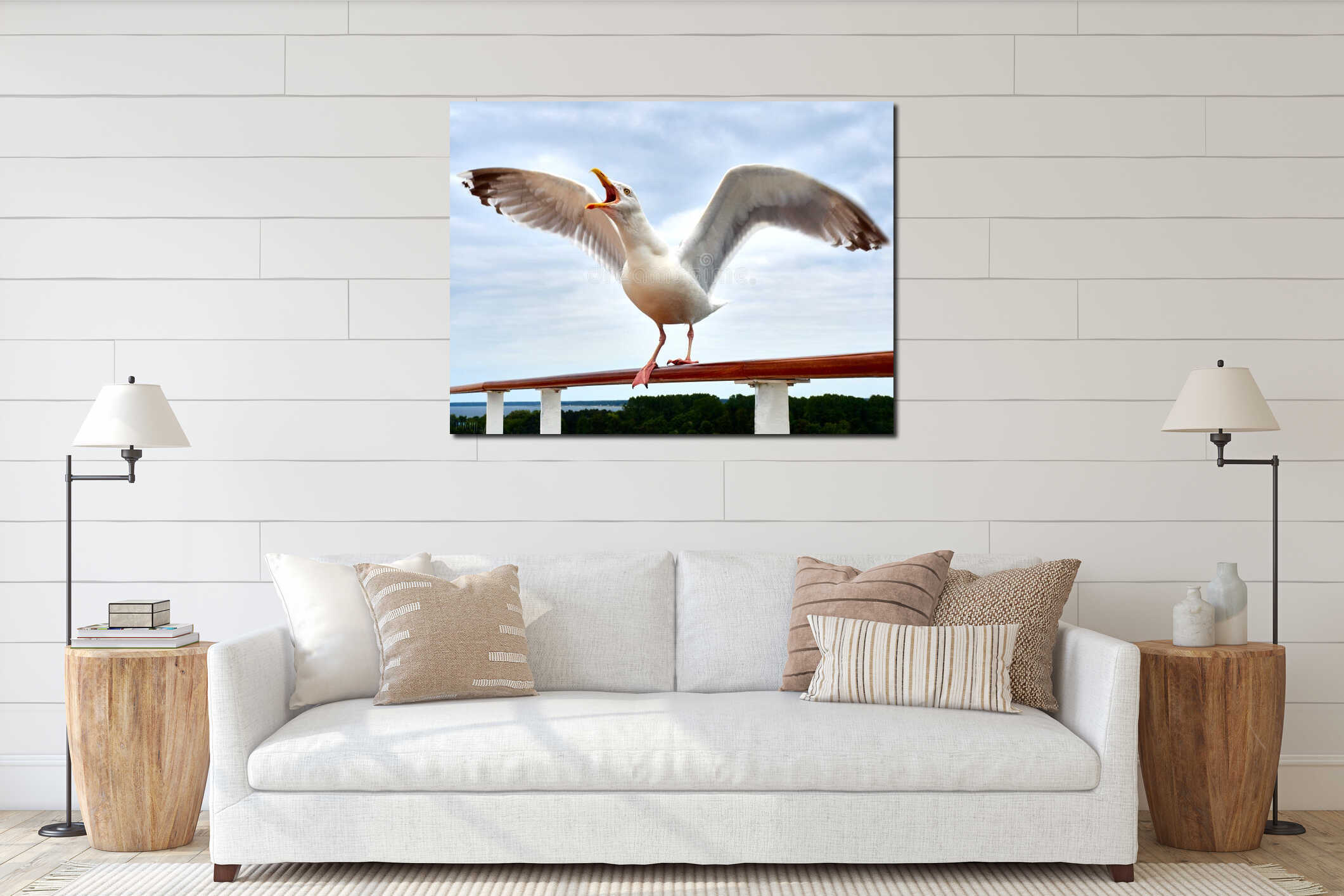 Canvas hanging interior mockup