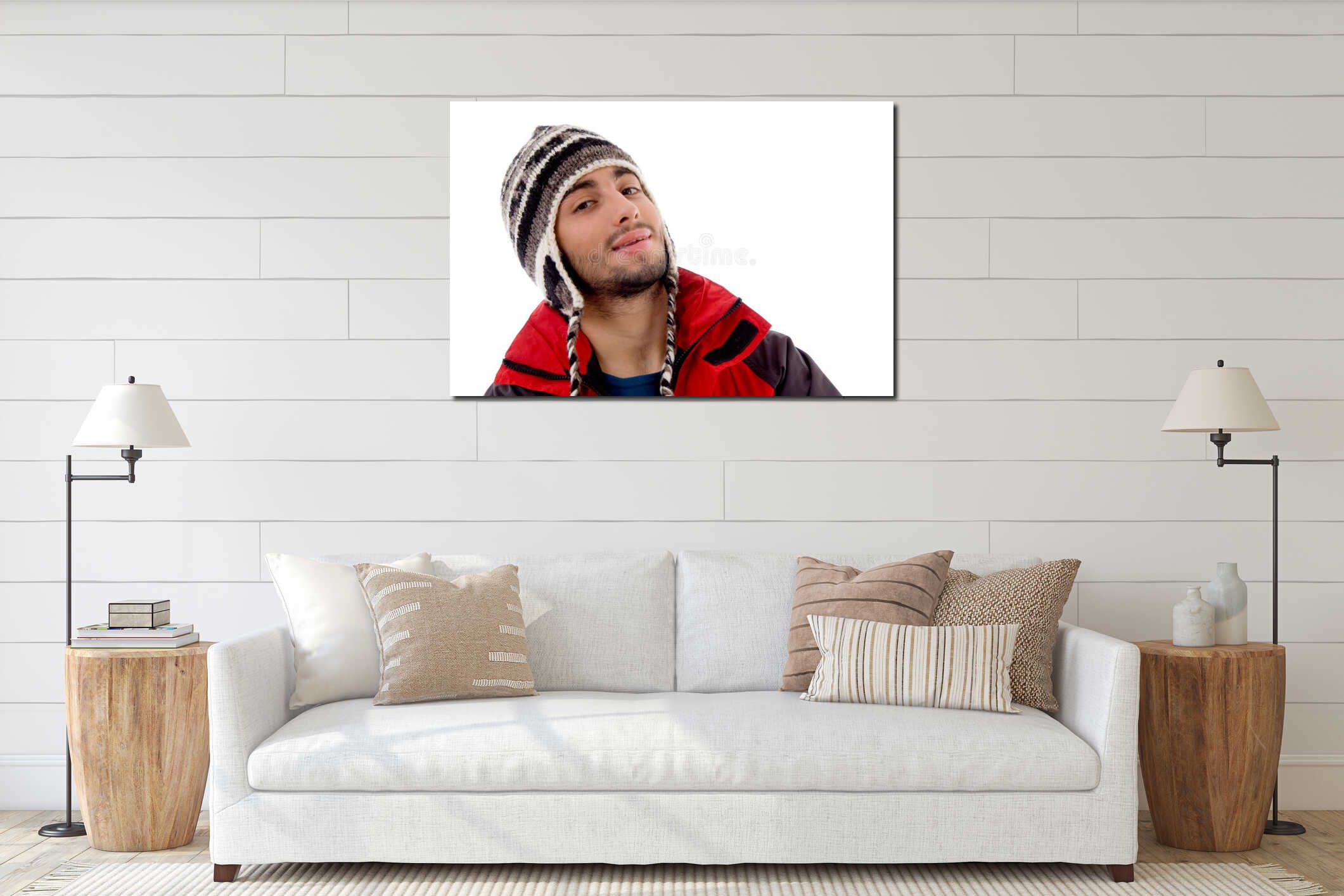 Canvas hanging interior mockup