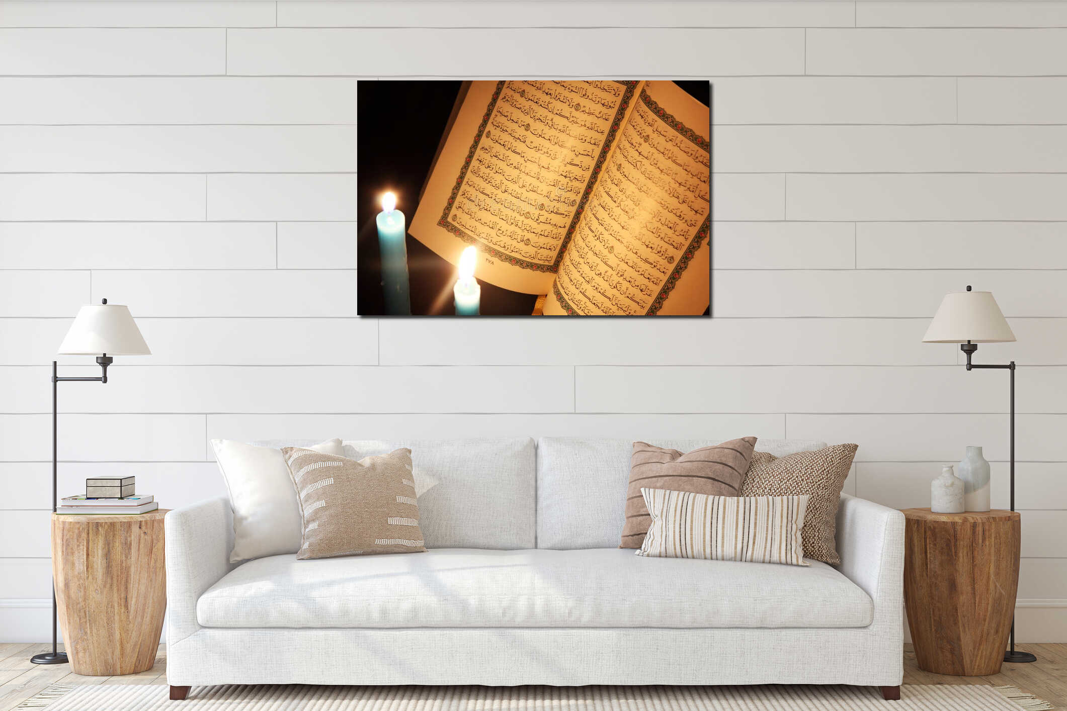 Canvas hanging interior mockup