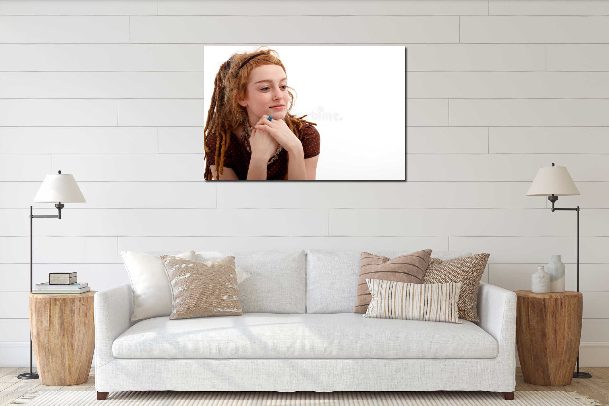 Canvas hanging interior mockup