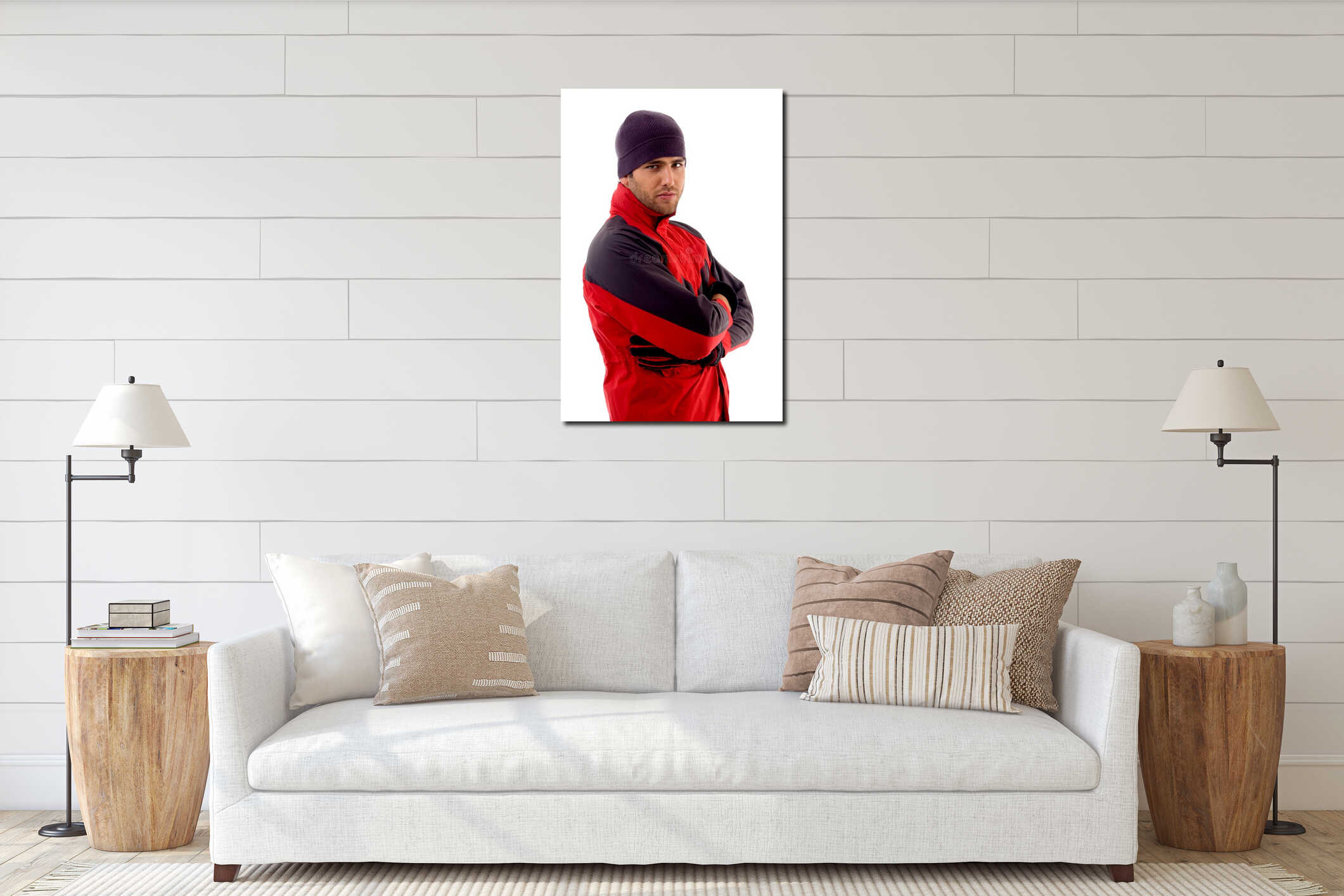 Canvas hanging interior mockup