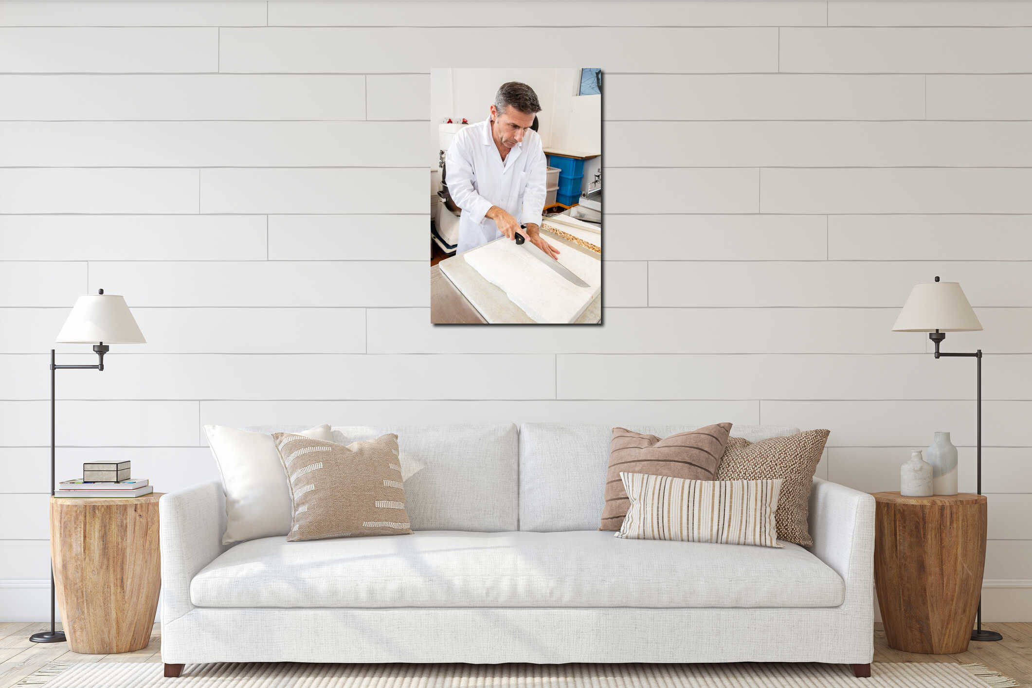 Canvas hanging interior mockup