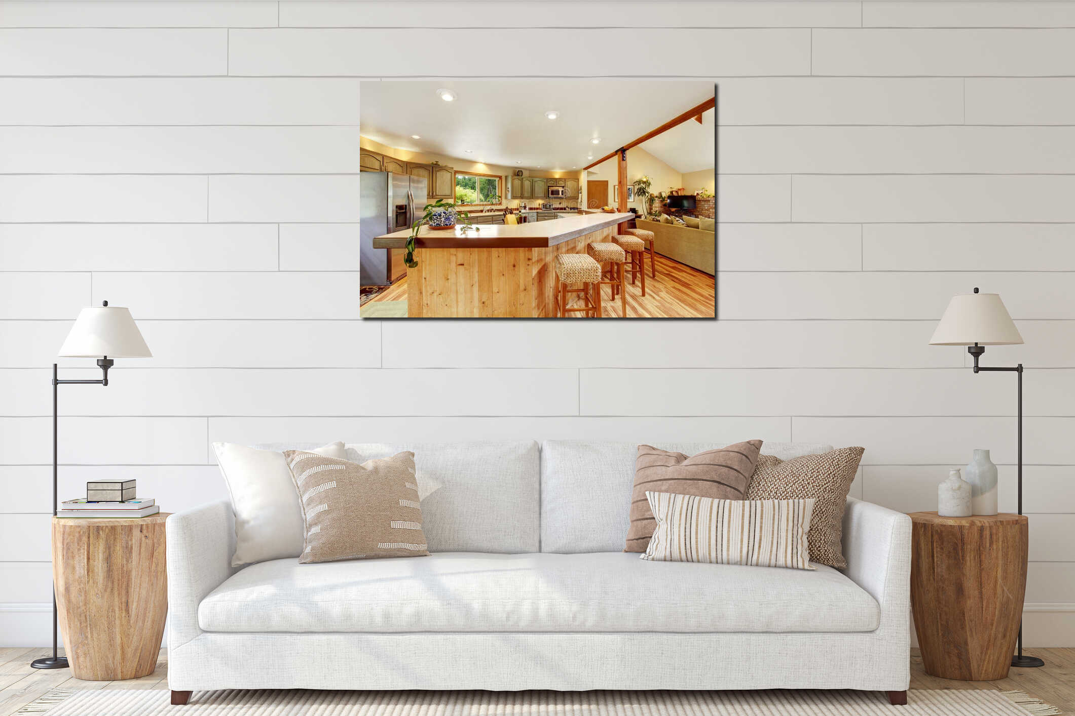 Canvas hanging interior mockup