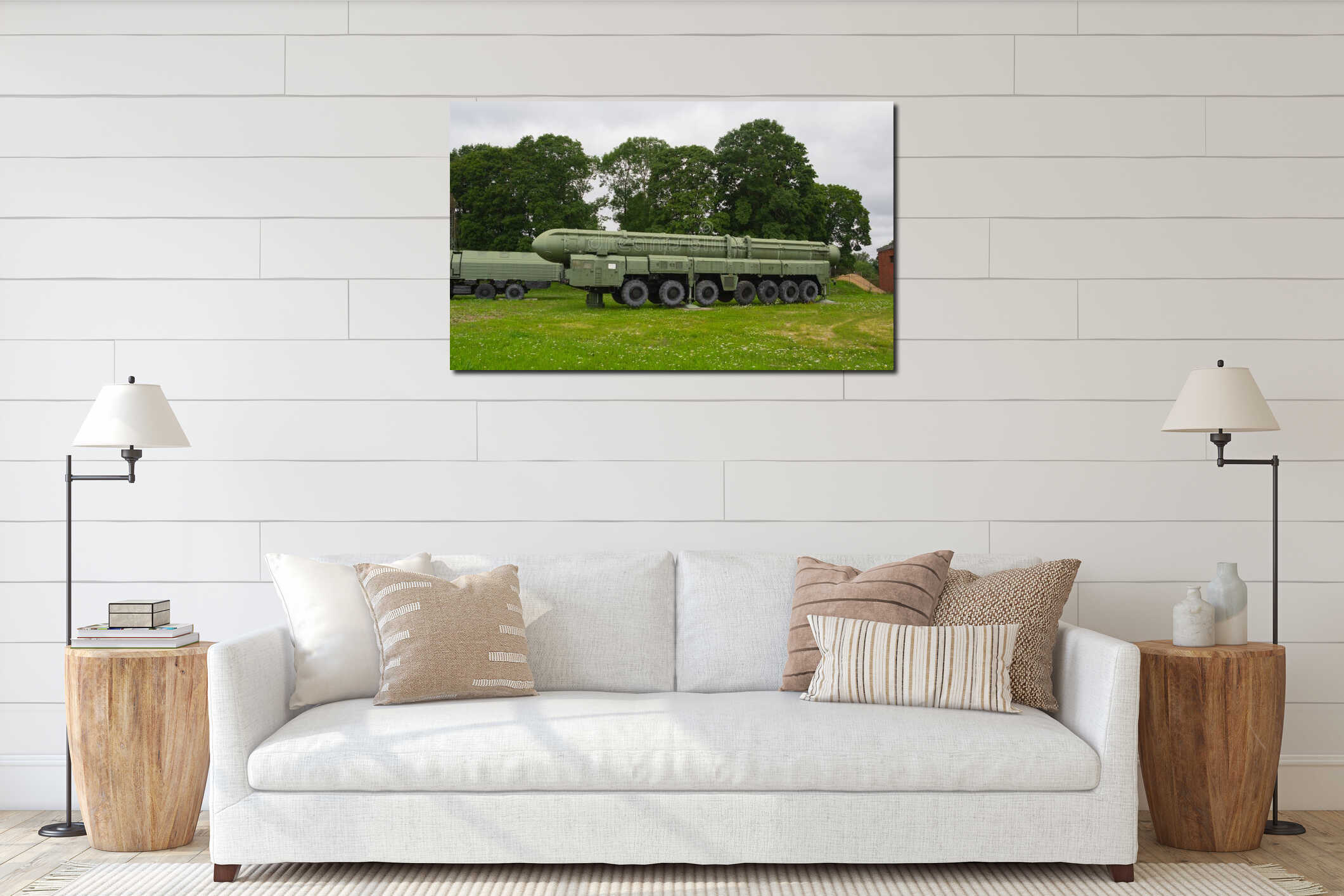 Canvas hanging interior mockup