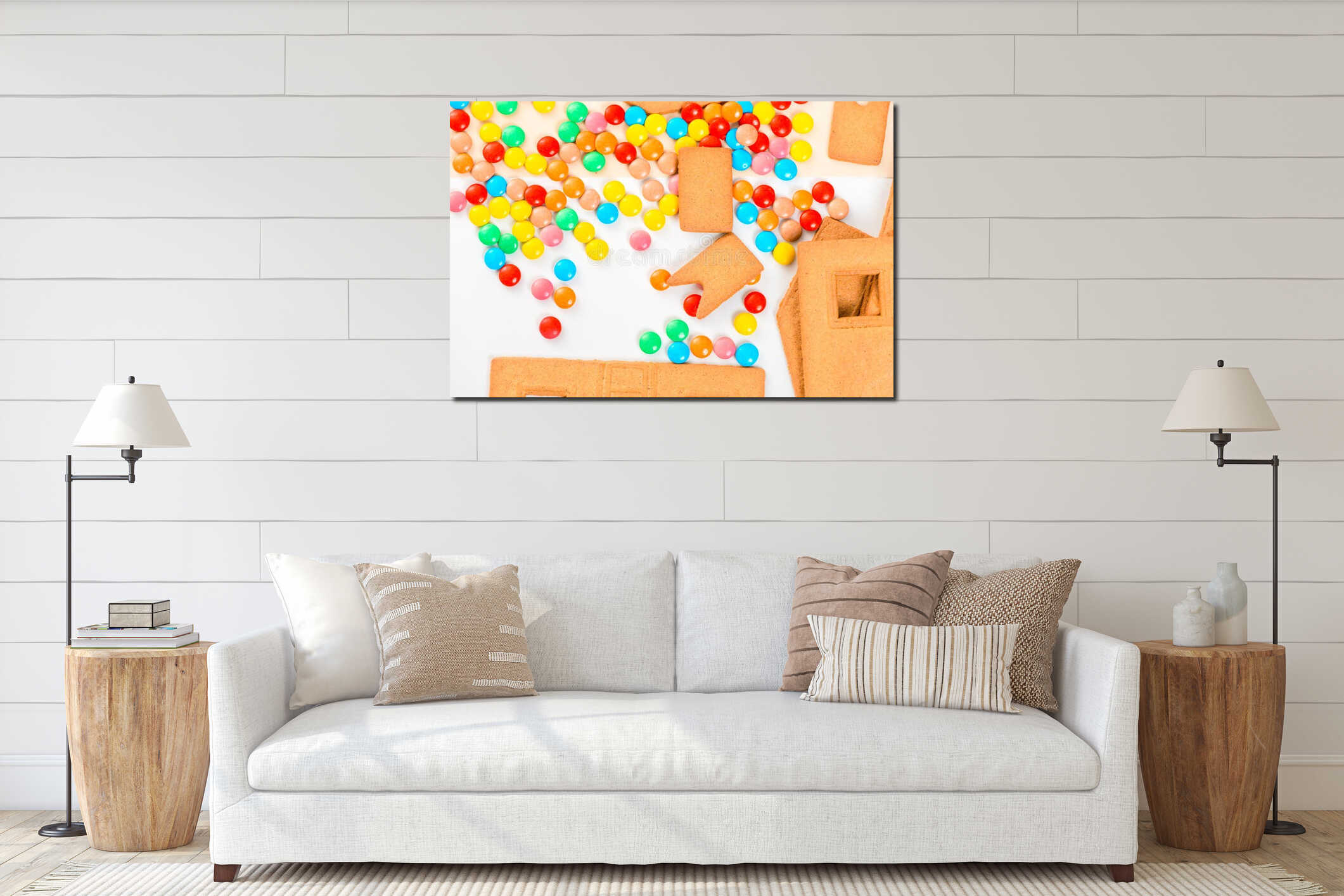 Canvas hanging interior mockup