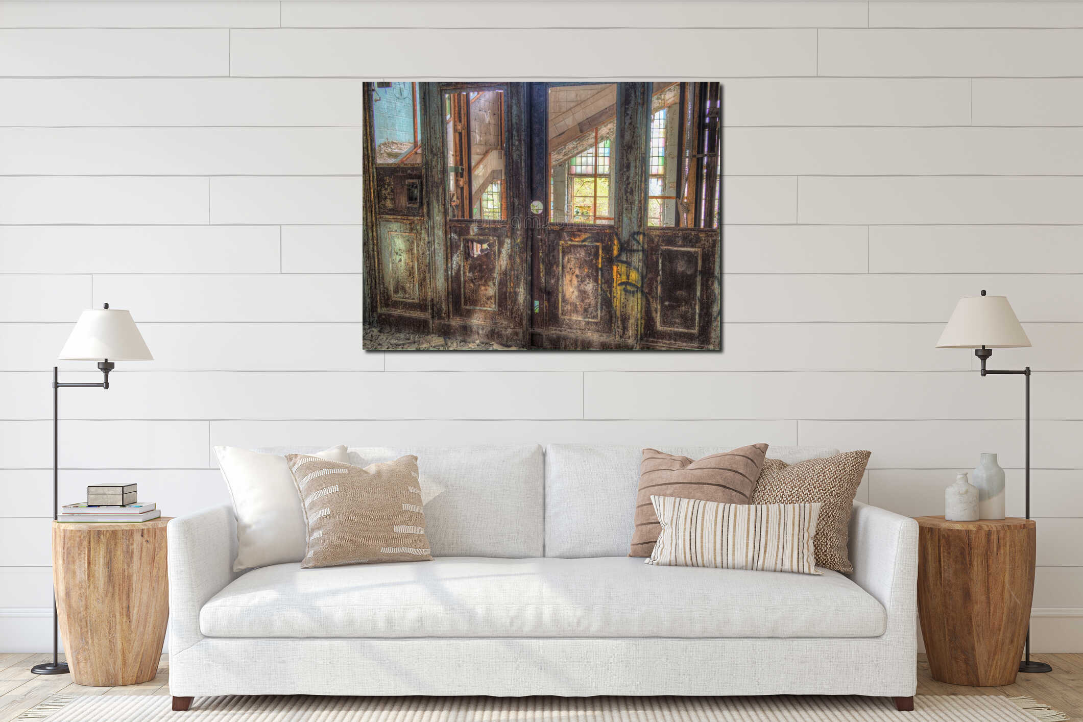 Canvas hanging interior mockup