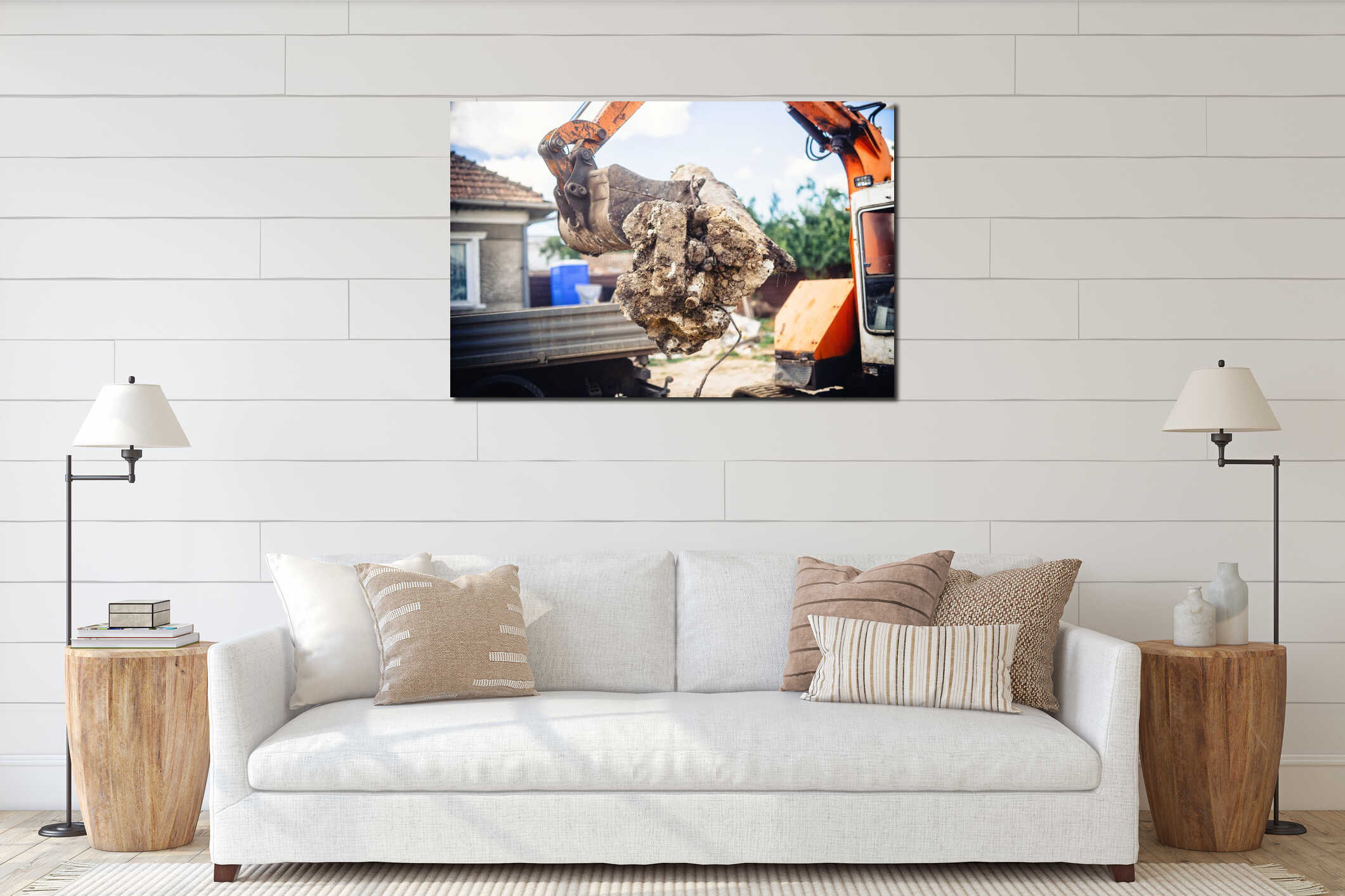 Canvas hanging interior mockup