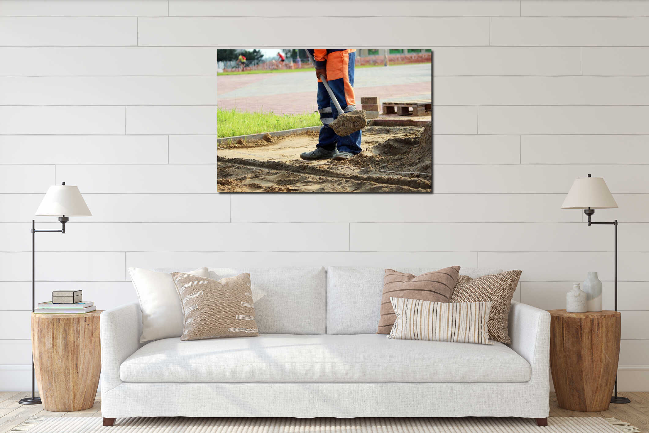 Canvas hanging interior mockup