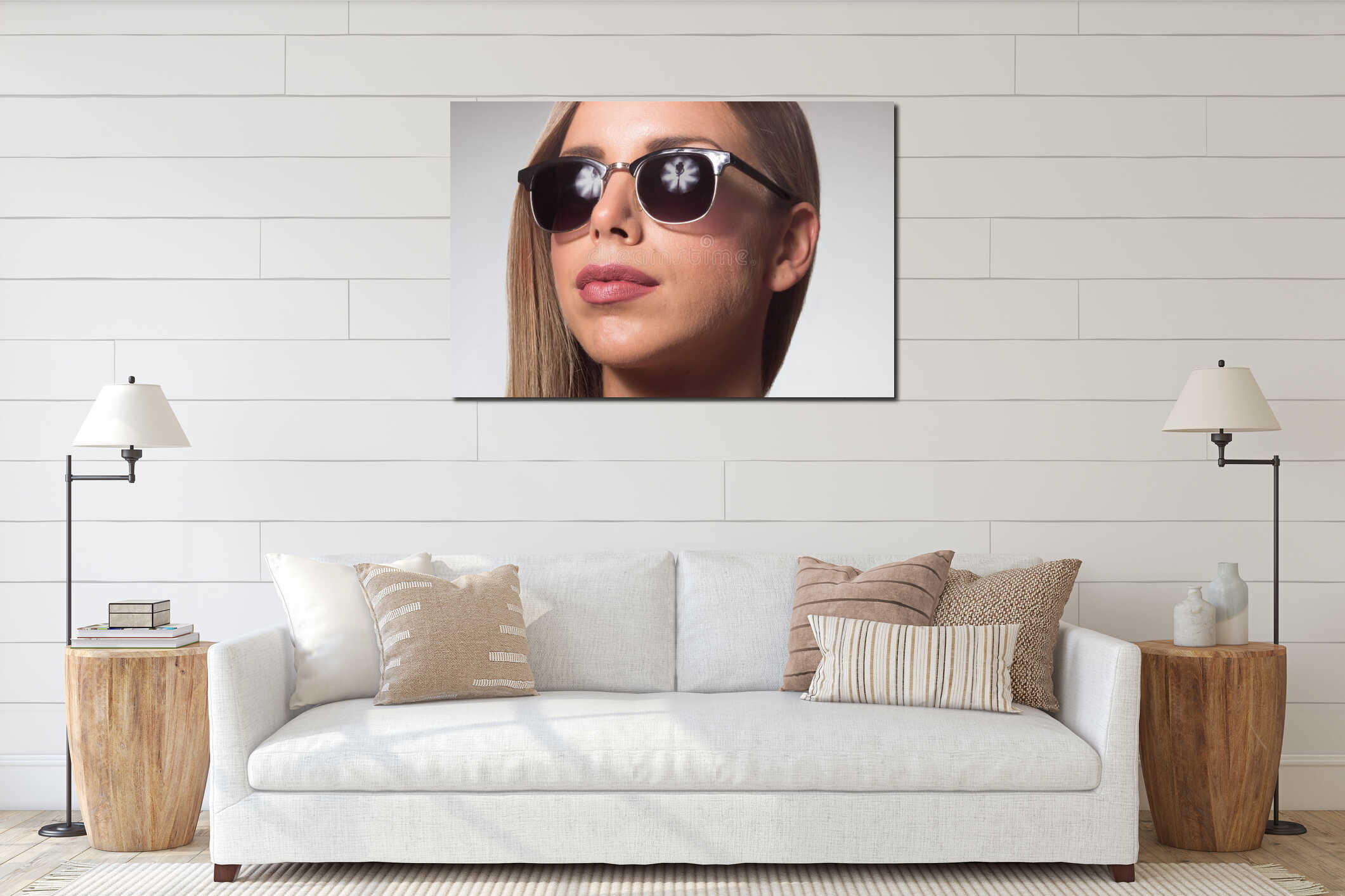 Canvas hanging interior mockup
