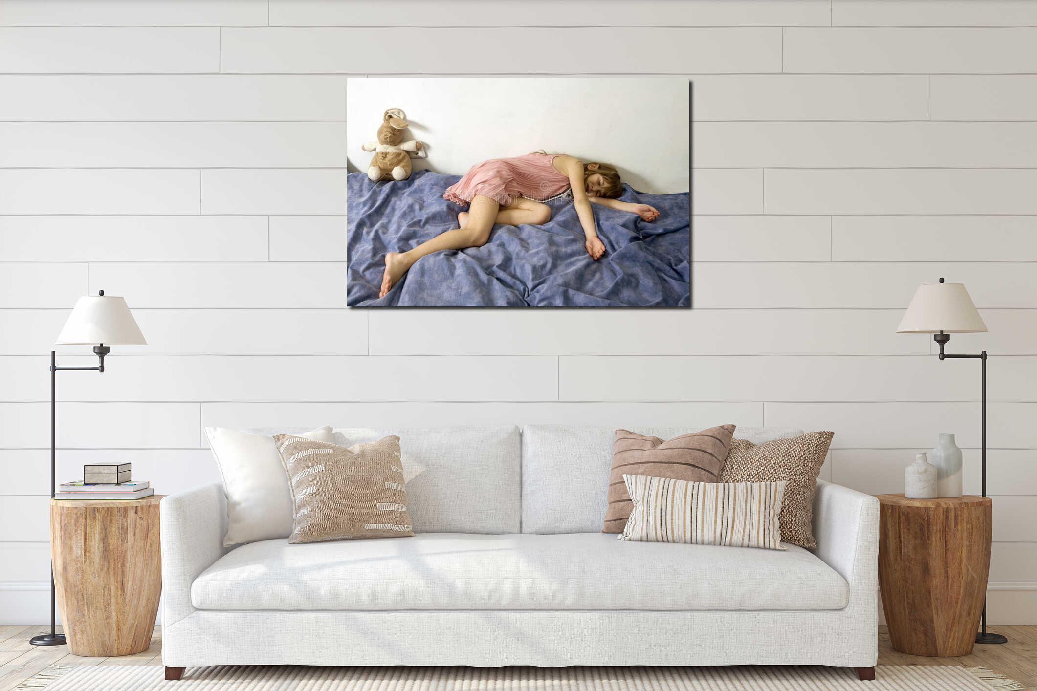 Canvas hanging interior mockup