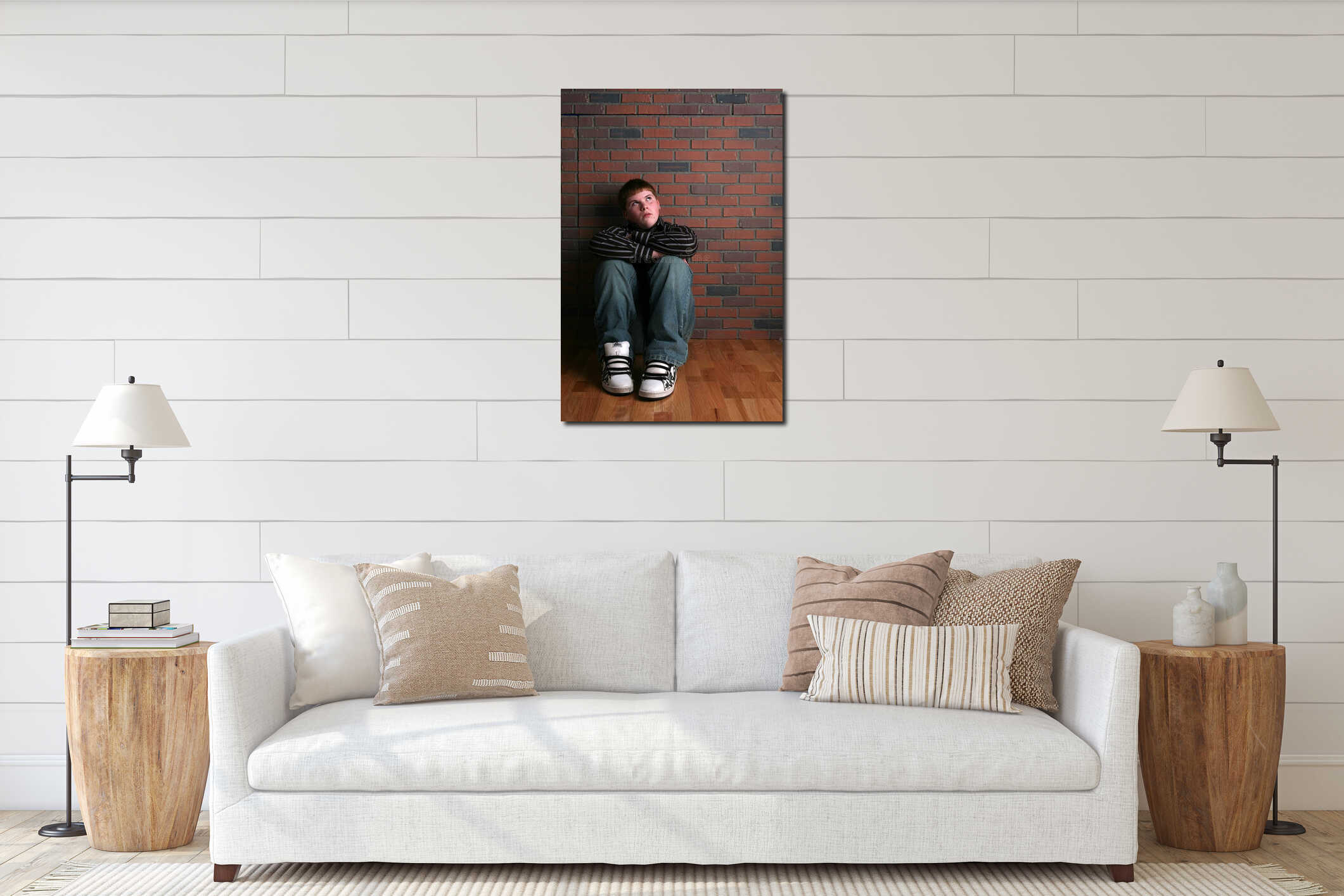 Canvas hanging interior mockup