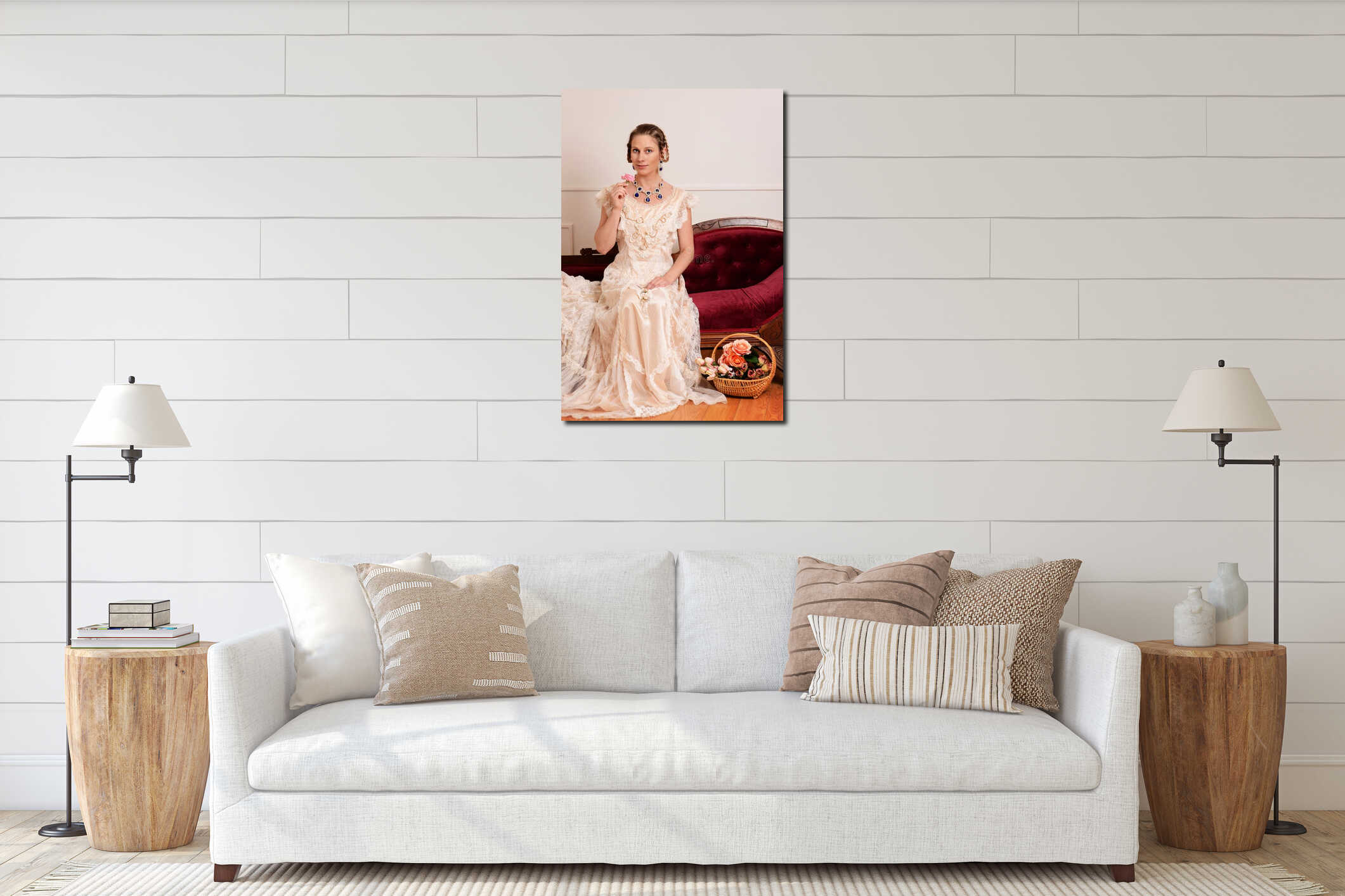 Canvas hanging interior mockup