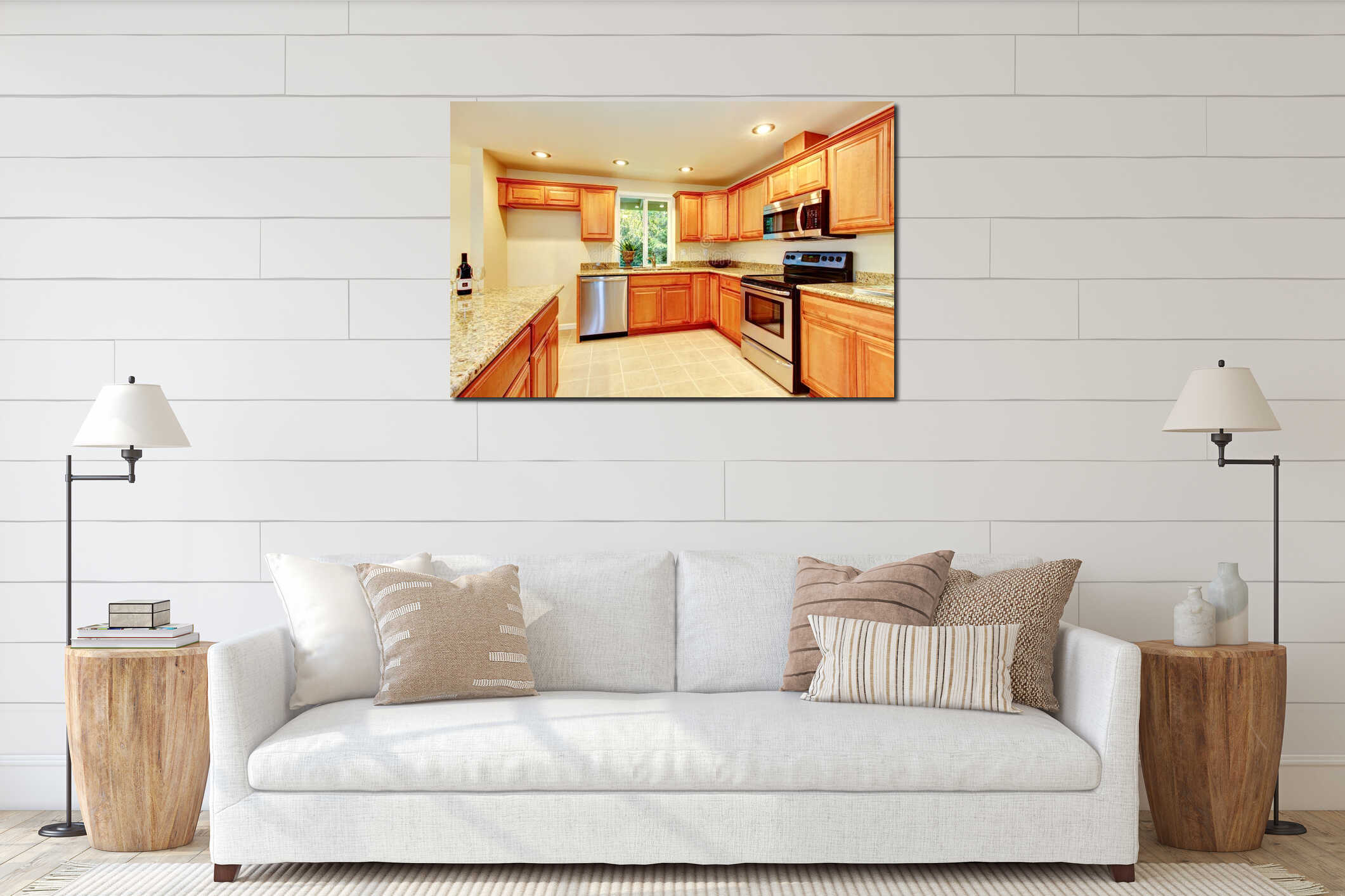 Canvas hanging interior mockup