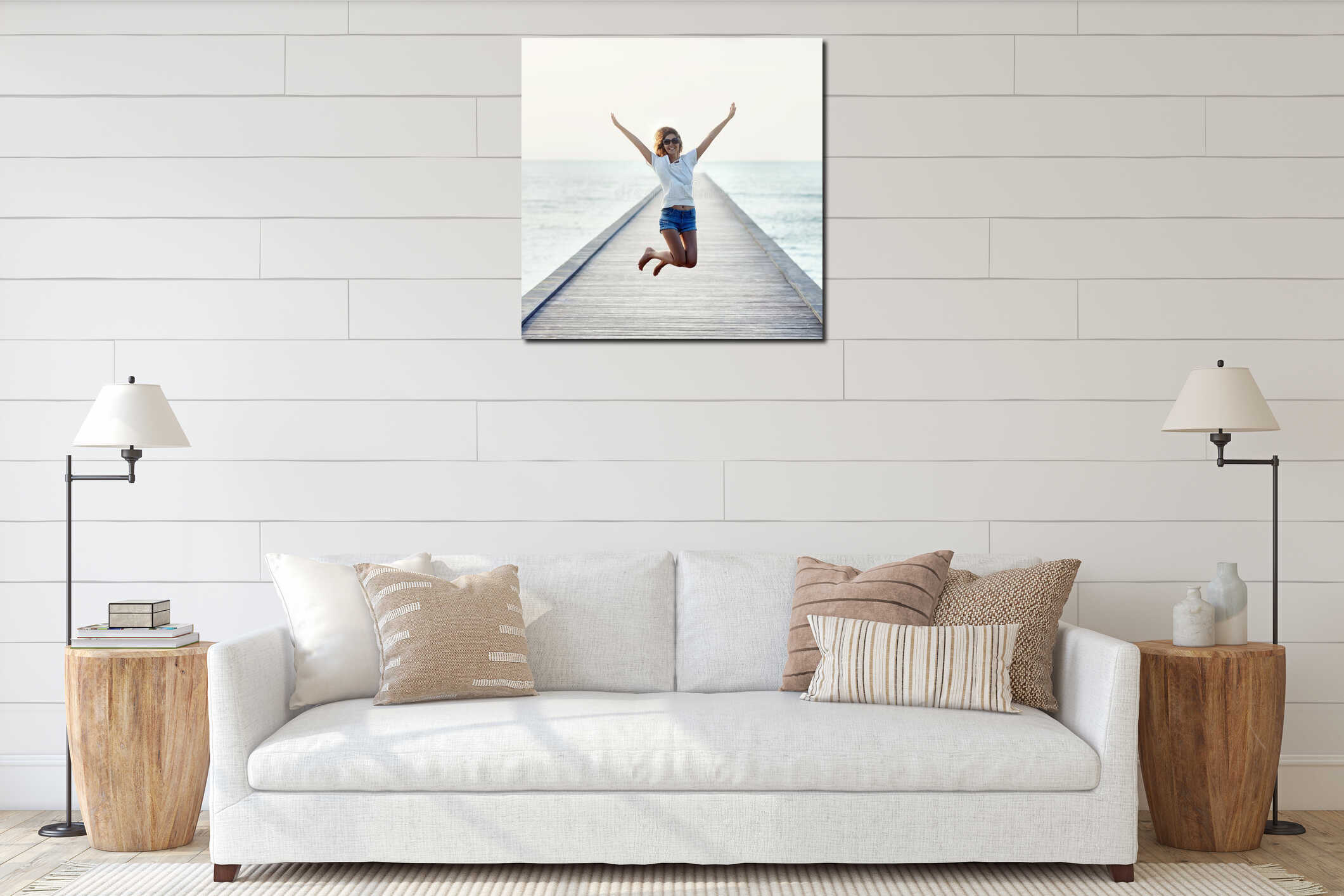 Canvas hanging interior mockup