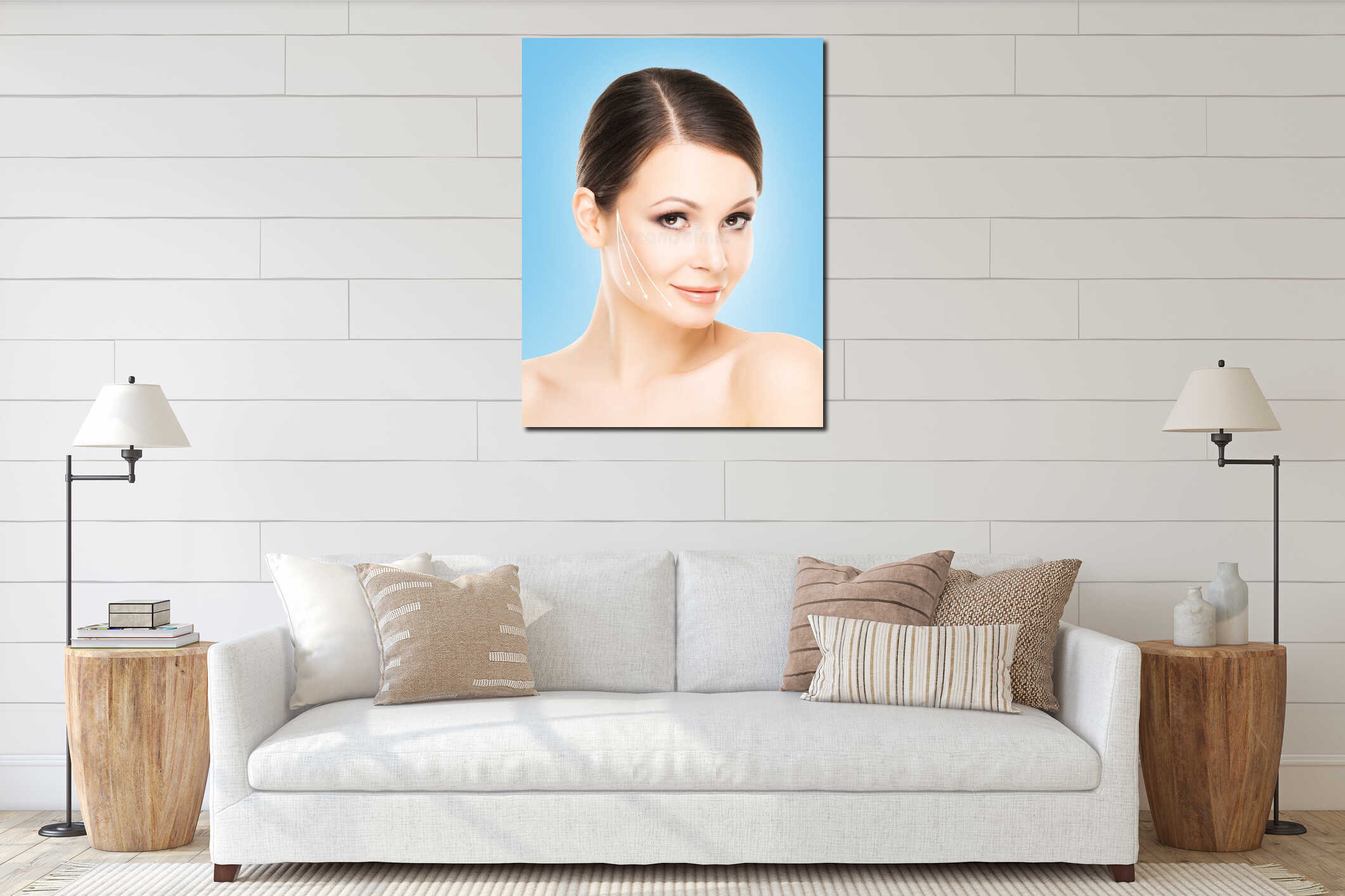 Canvas hanging interior mockup