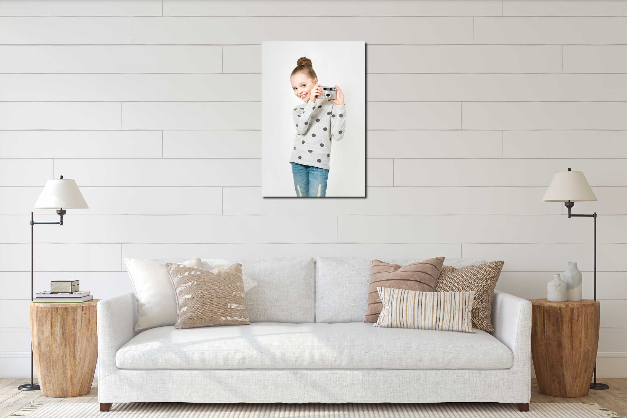 Canvas hanging interior mockup
