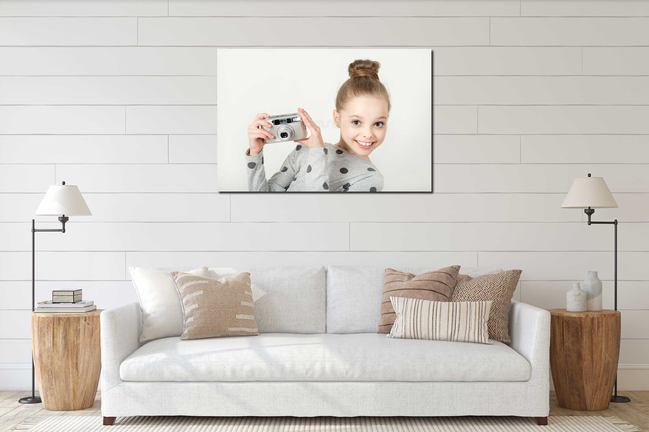 Canvas hanging interior mockup