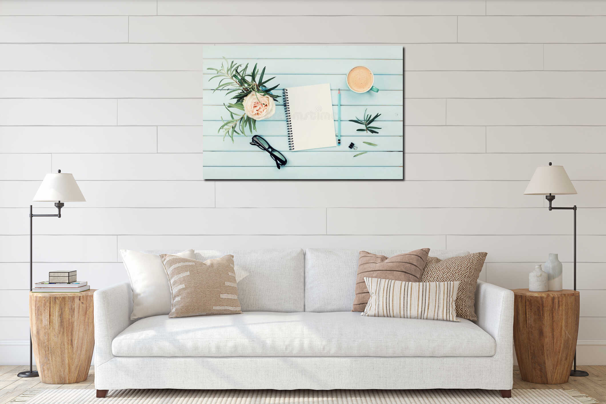 Canvas hanging interior mockup