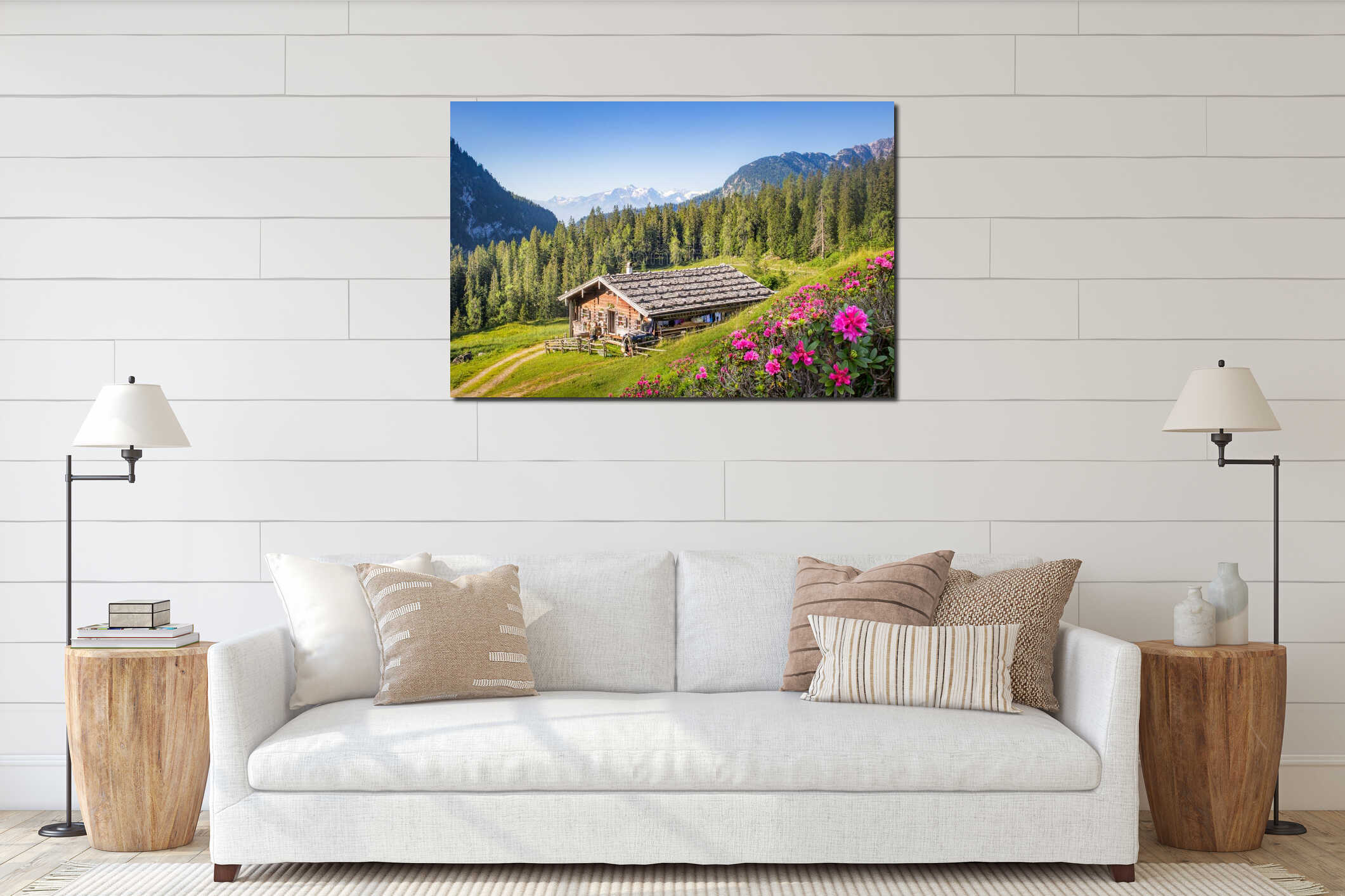 Canvas hanging interior mockup