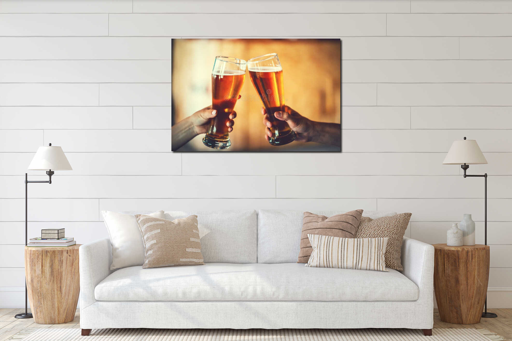 Canvas hanging interior mockup