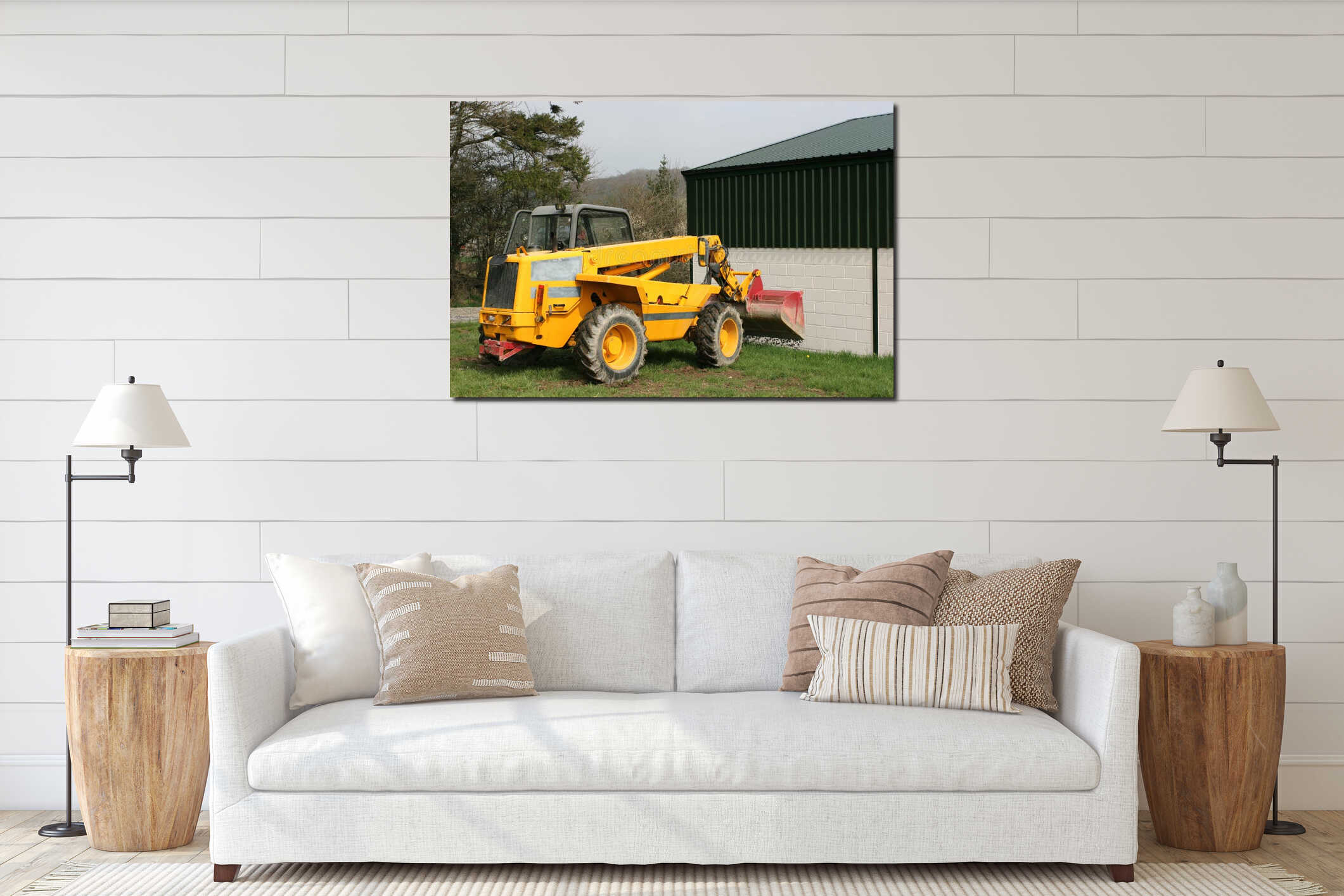 Canvas hanging interior mockup