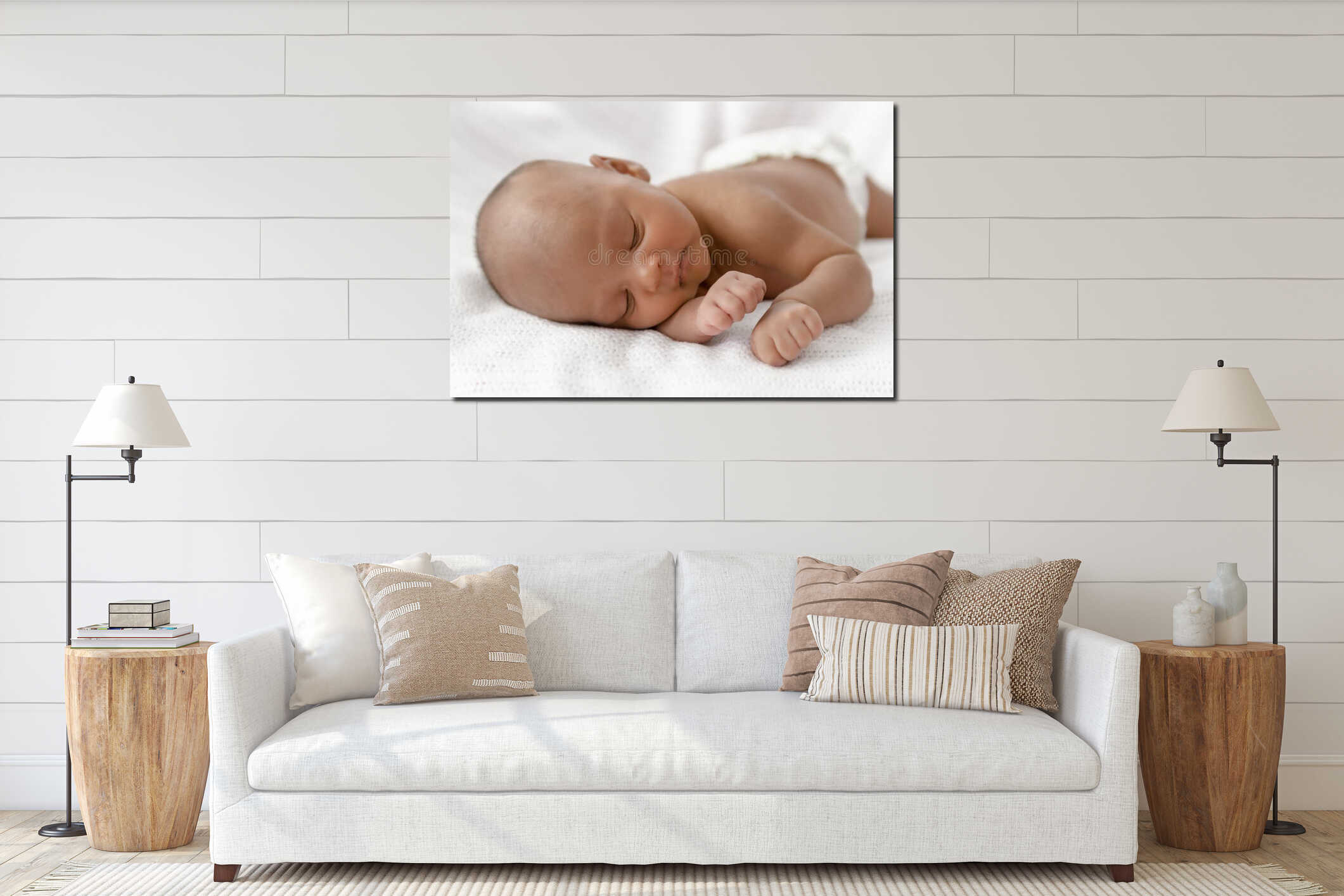 Canvas hanging interior mockup