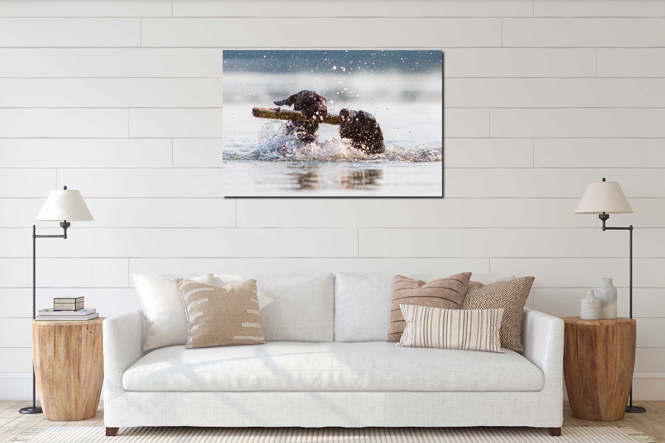 Canvas hanging interior mockup
