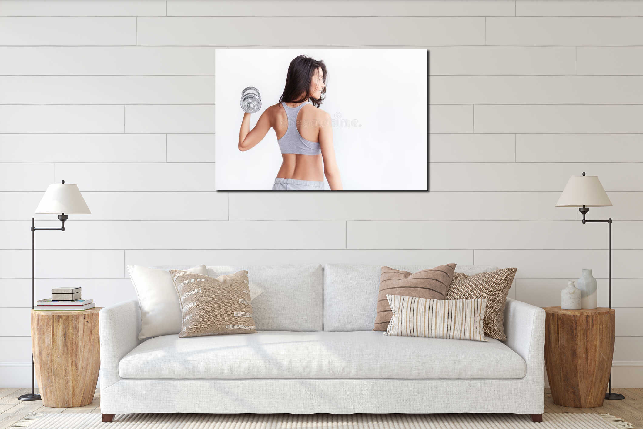 Canvas hanging interior mockup