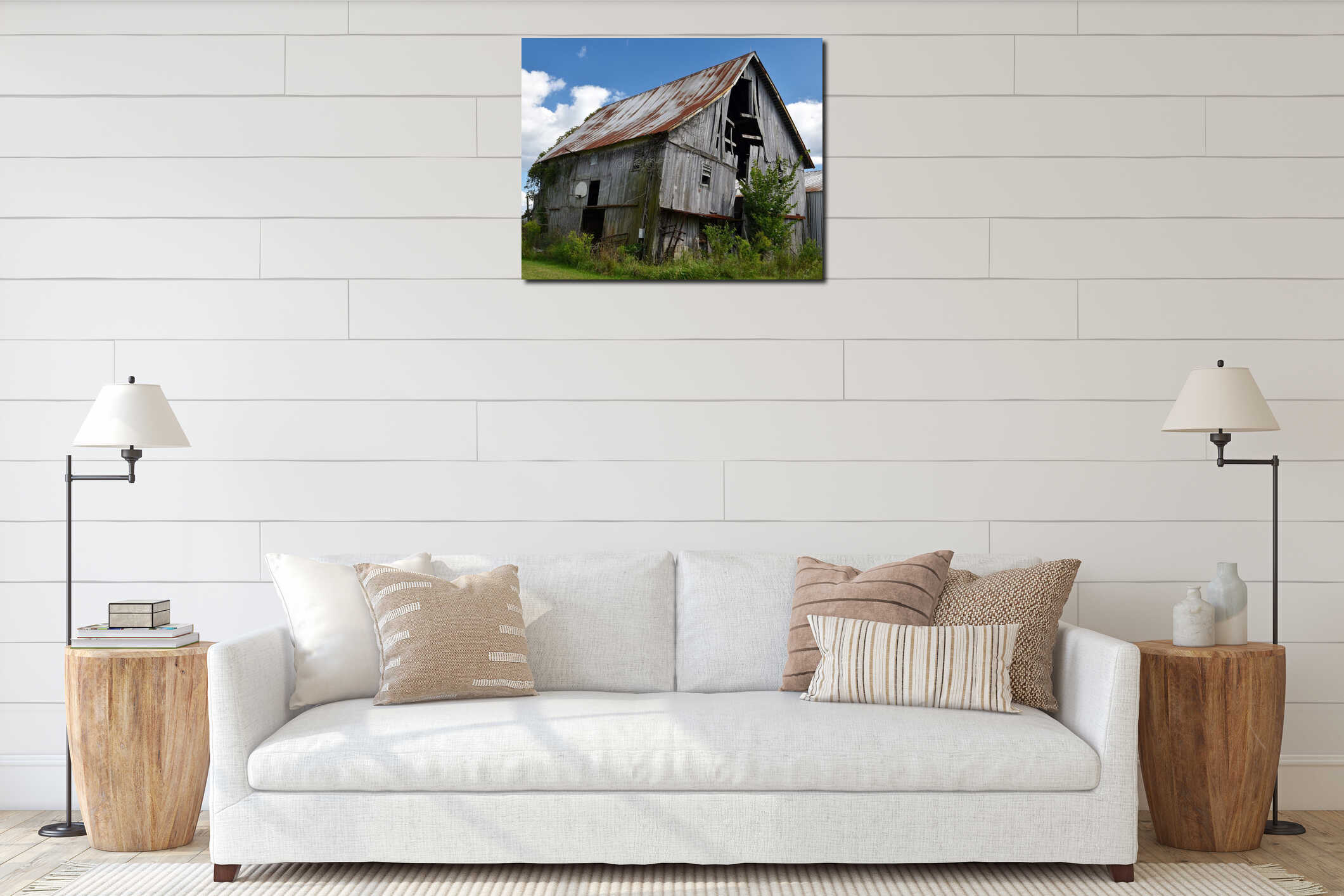 Canvas hanging interior mockup