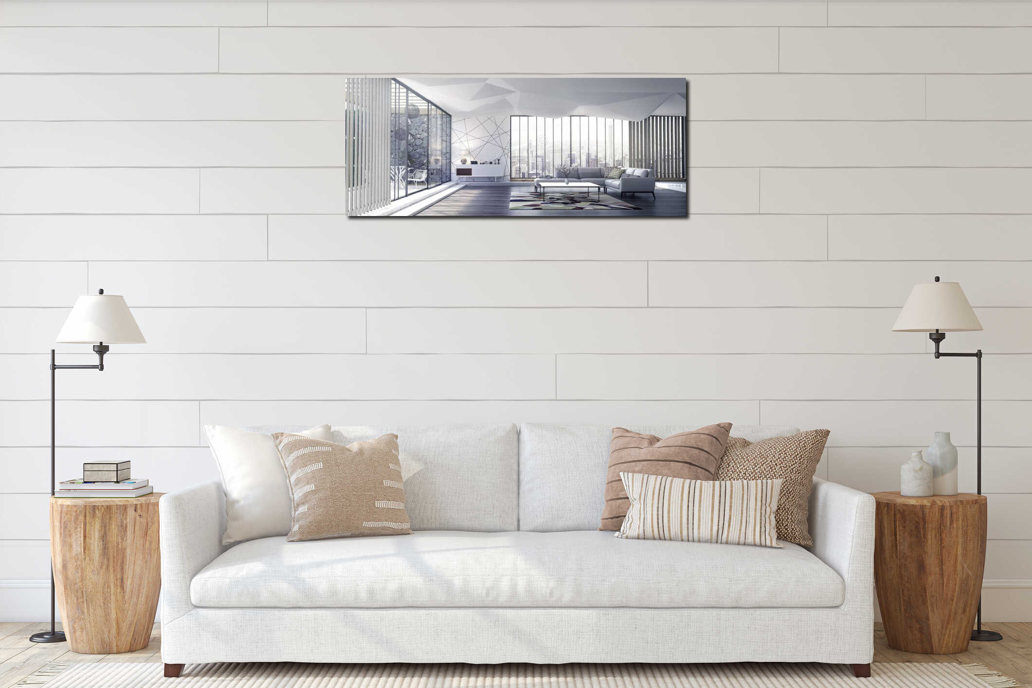 Canvas hanging interior mockup