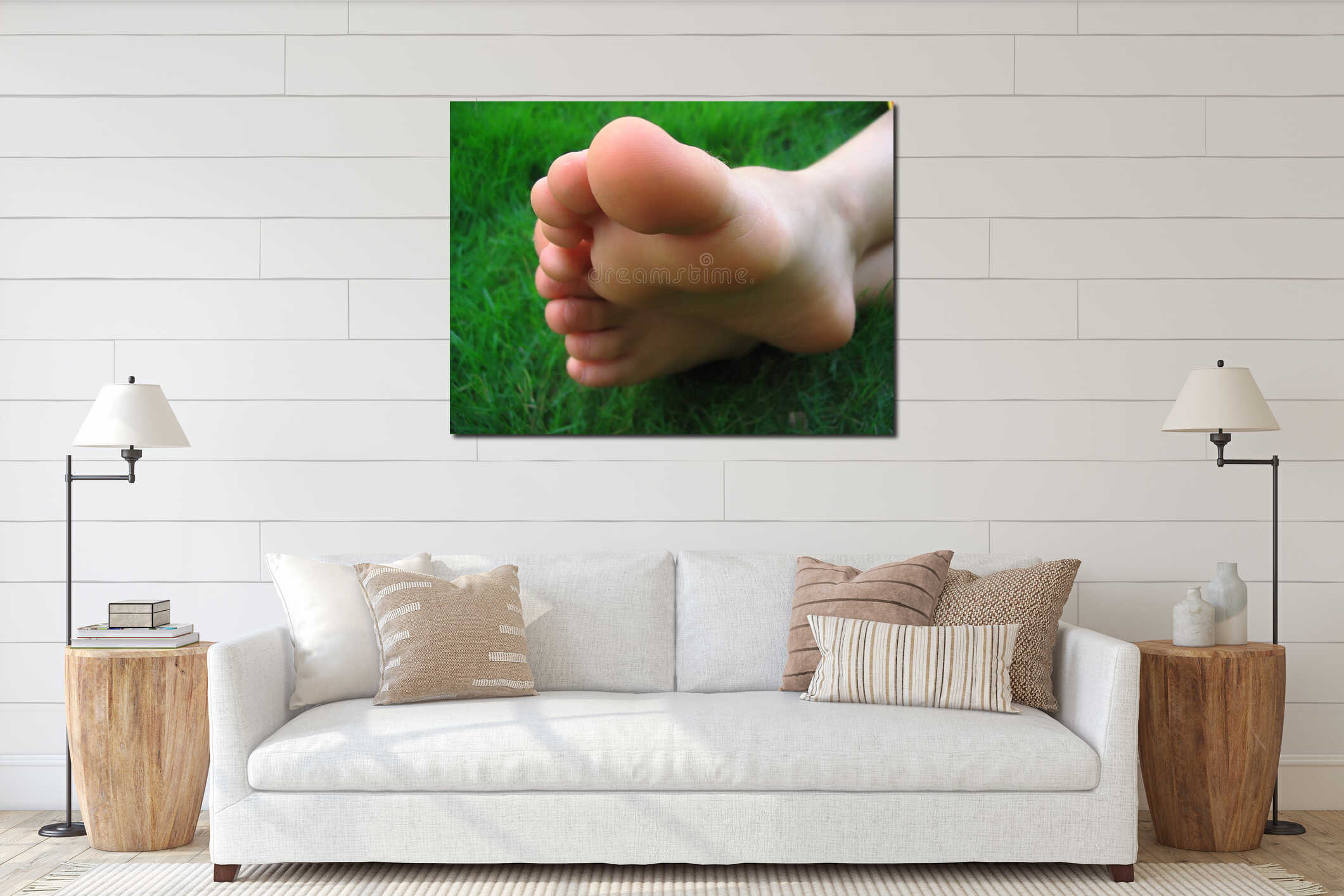 Canvas hanging interior mockup