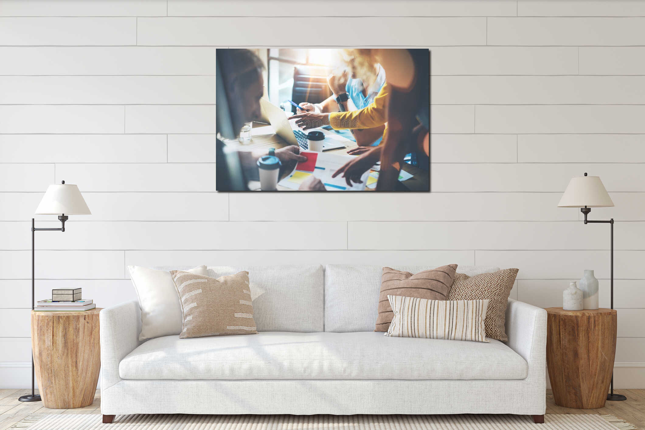 Canvas hanging interior mockup