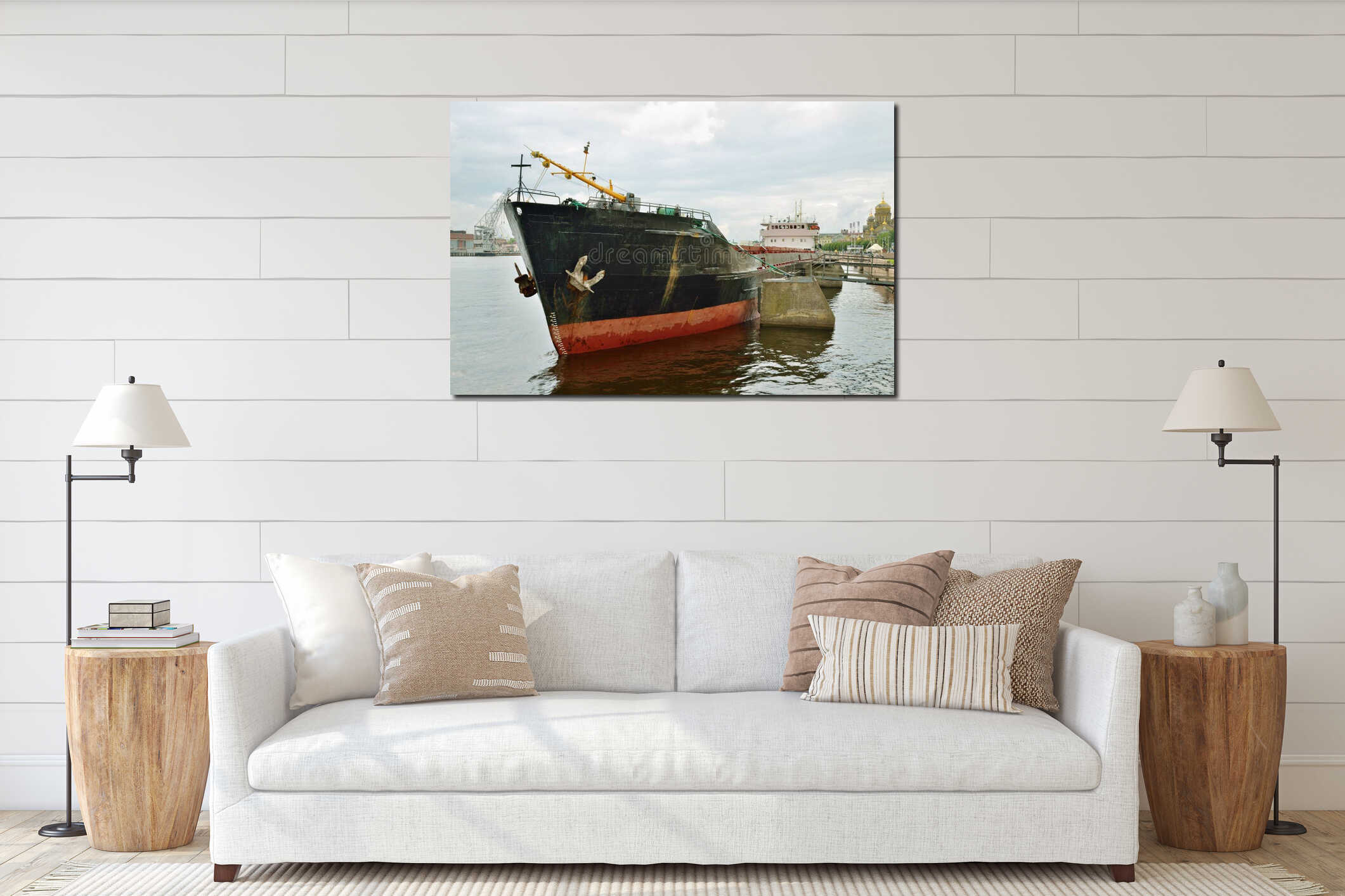Canvas hanging interior mockup