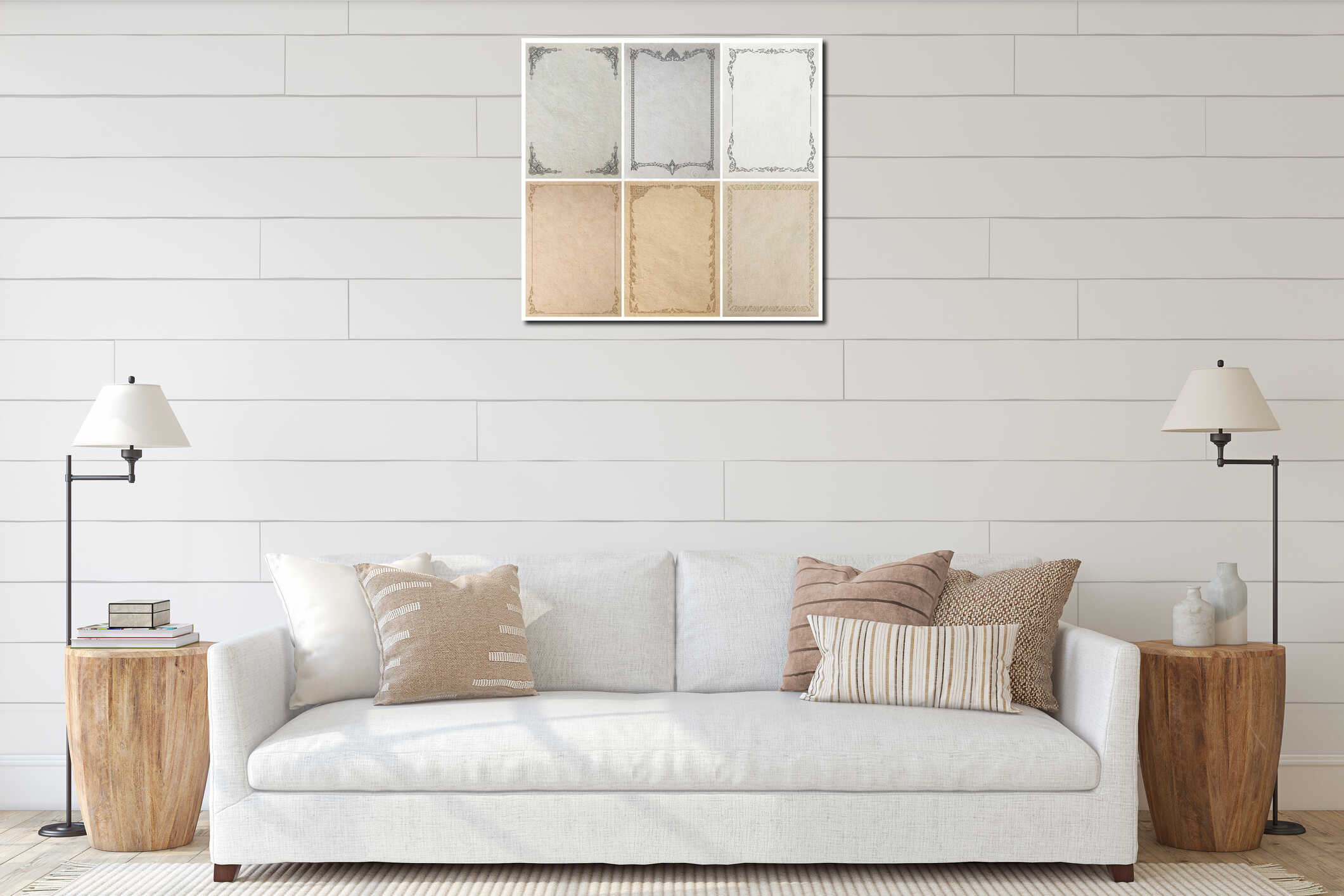 Canvas hanging interior mockup