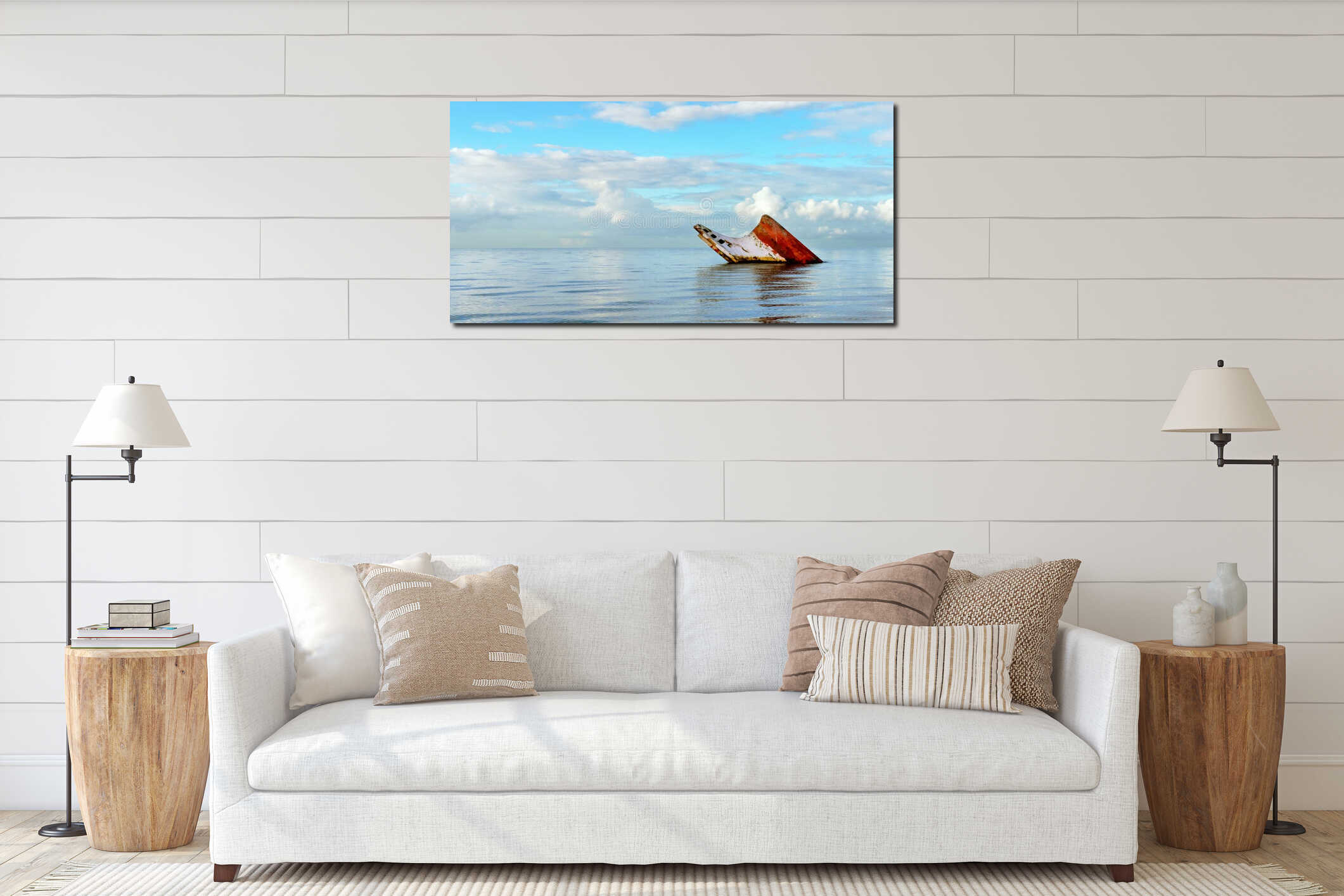 Canvas hanging interior mockup