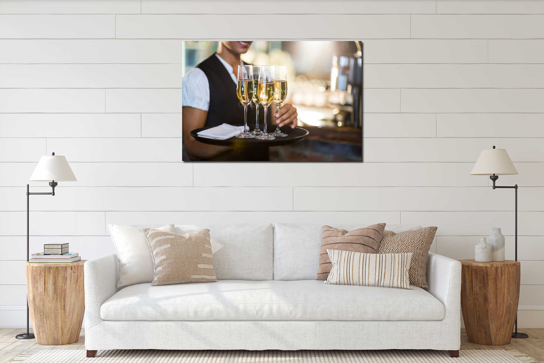 Canvas hanging interior mockup