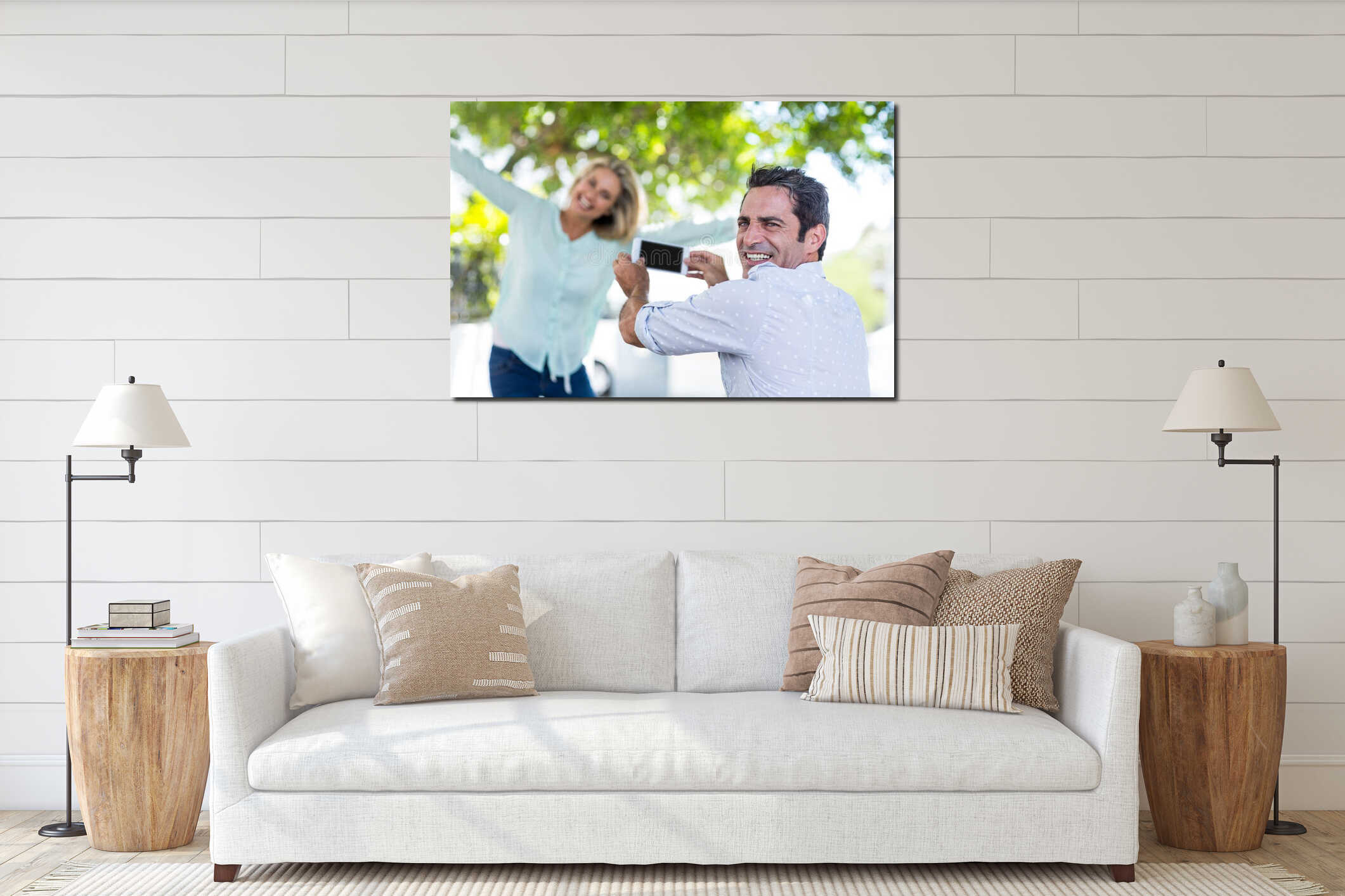 Canvas hanging interior mockup