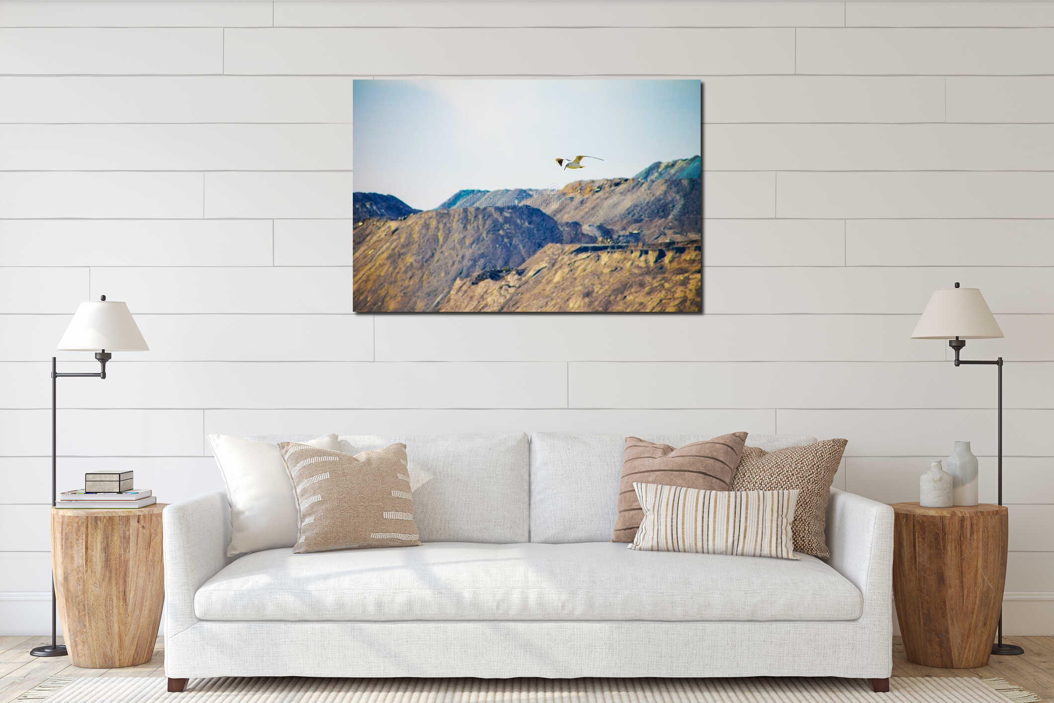 Canvas hanging interior mockup