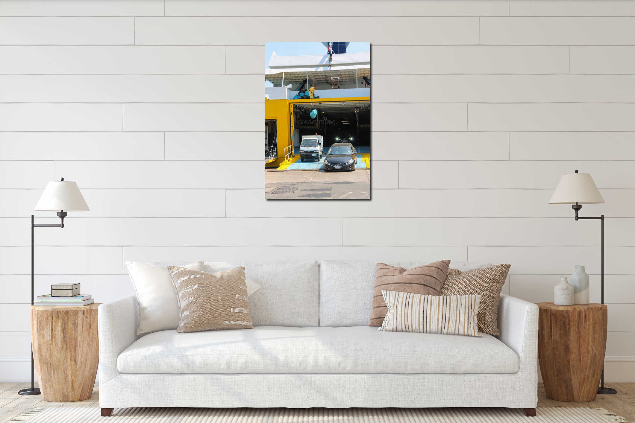 Canvas hanging interior mockup