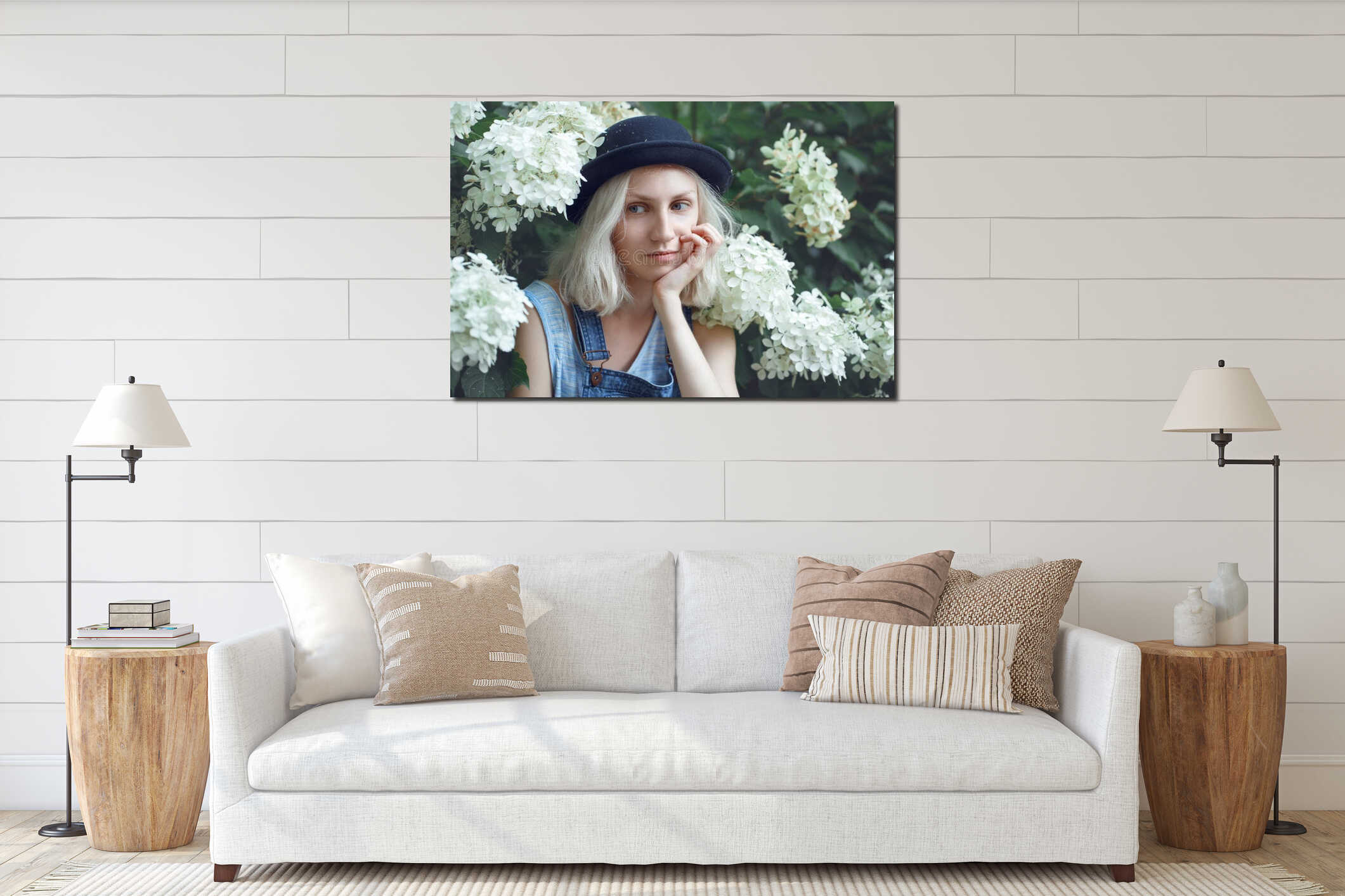 Canvas hanging interior mockup