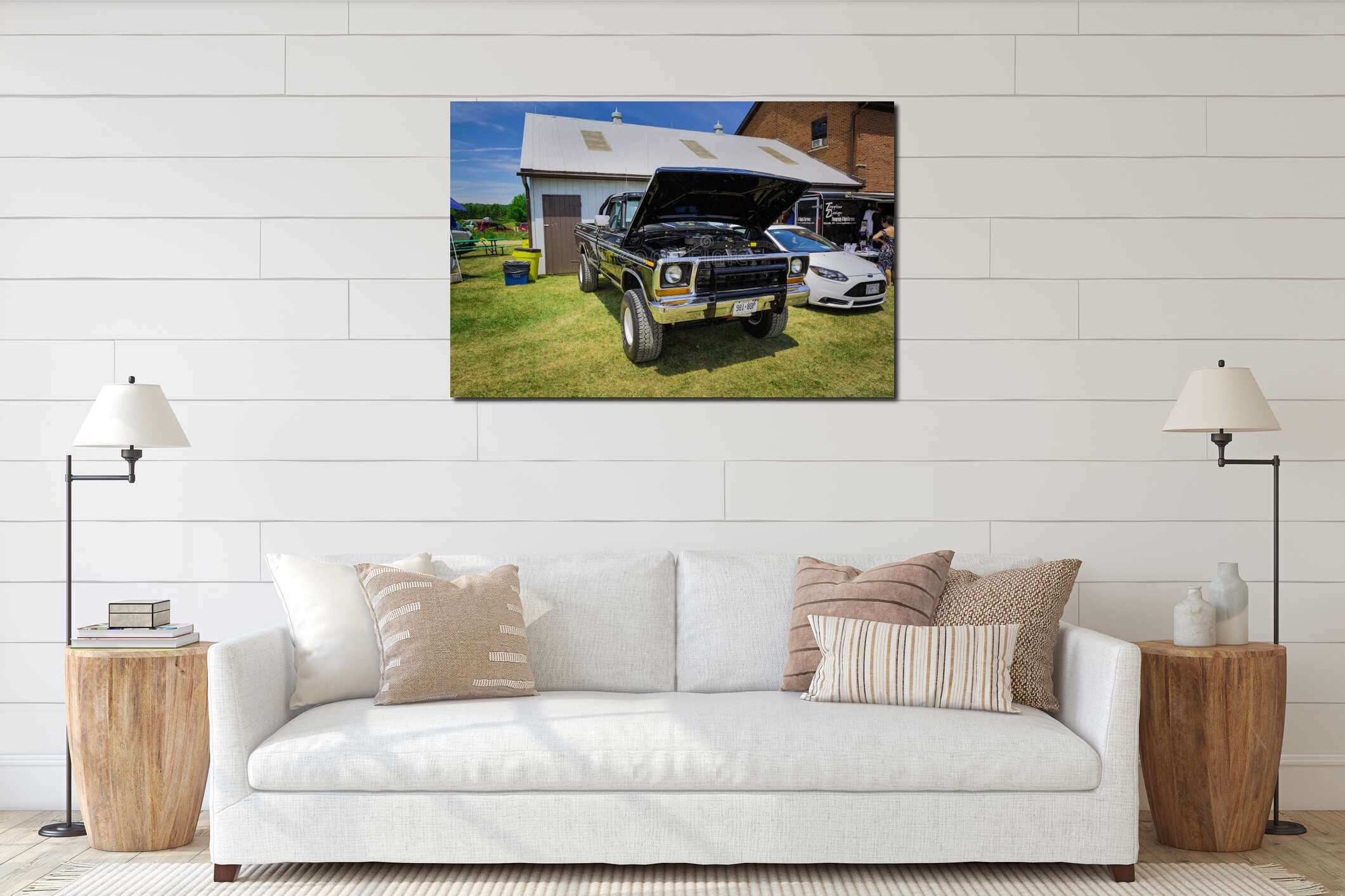 Canvas hanging interior mockup