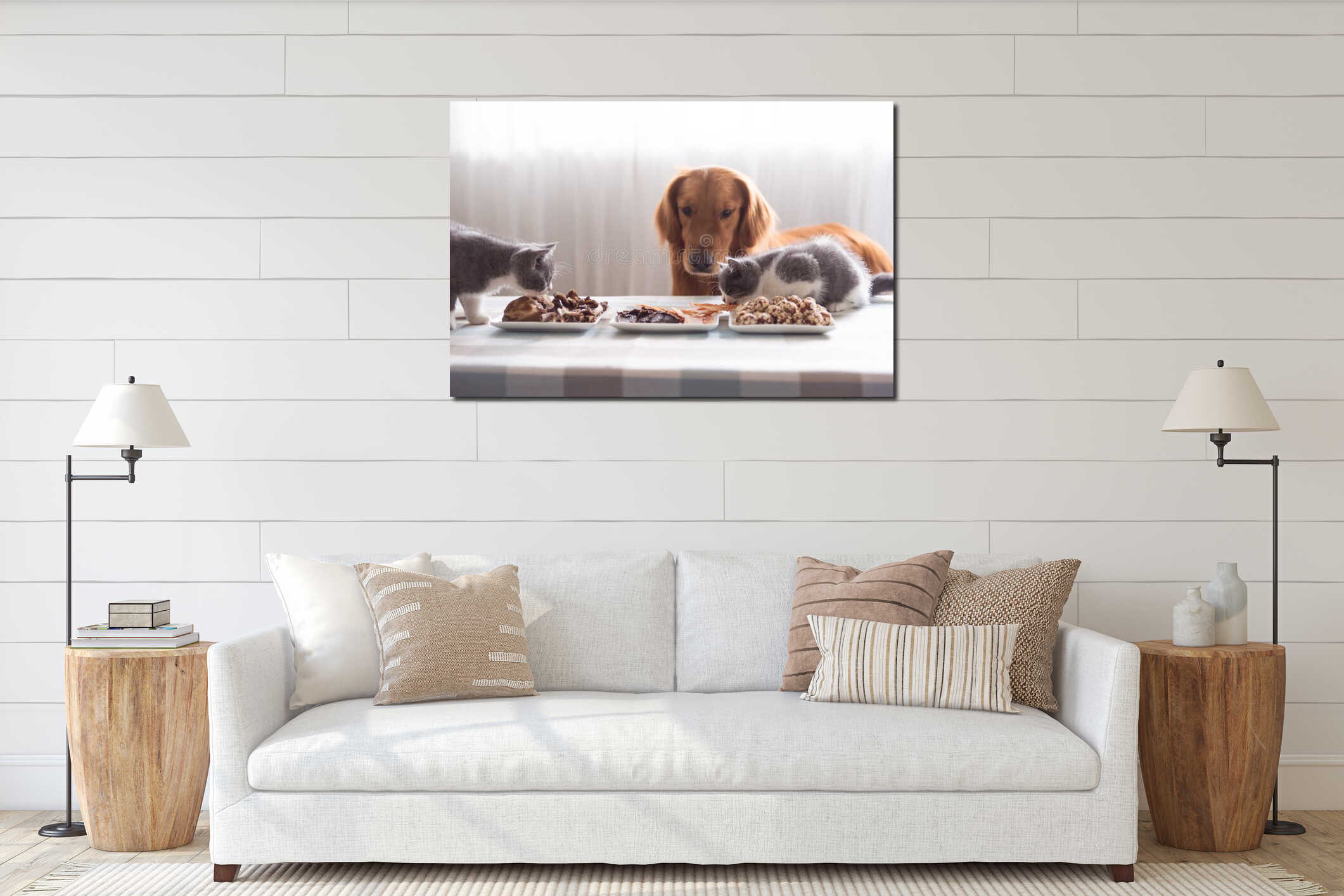 Canvas hanging interior mockup