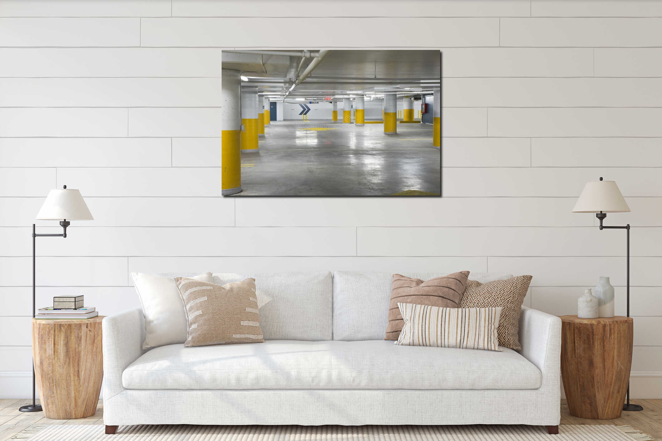 Canvas hanging interior mockup