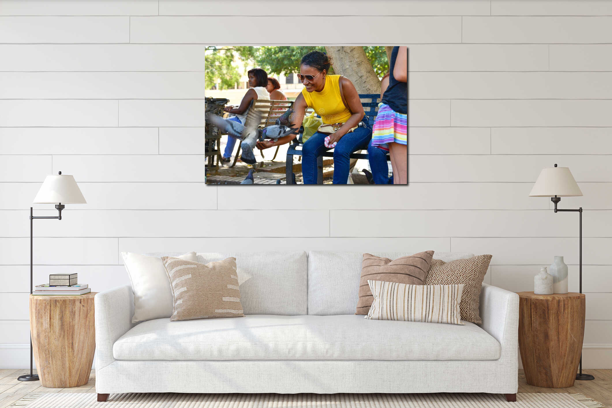 Canvas hanging interior mockup