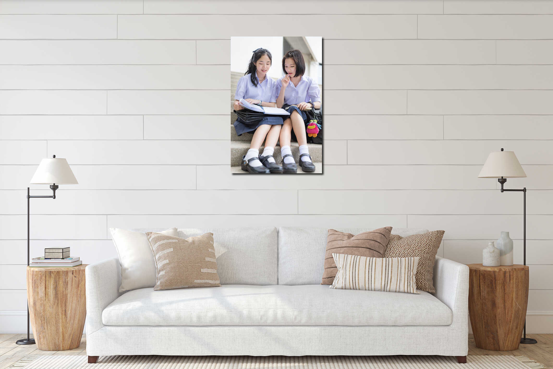 Canvas hanging interior mockup