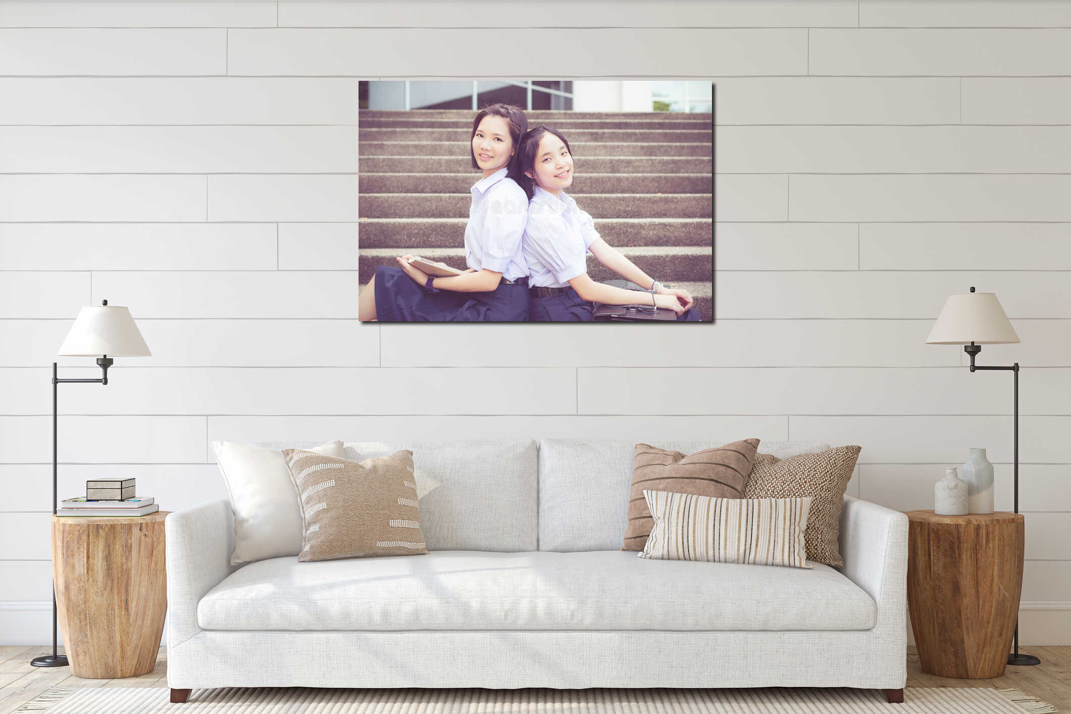 Canvas hanging interior mockup